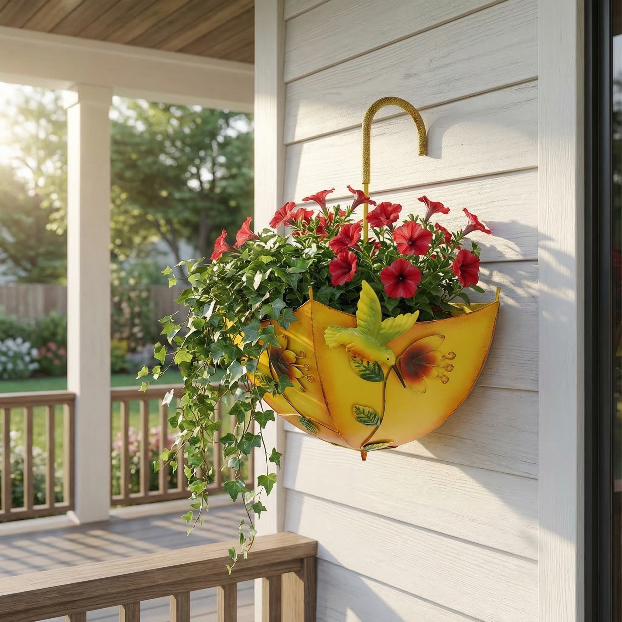 Umbrella-Shaped Wall Planter with Rotatable Handle & Drainage