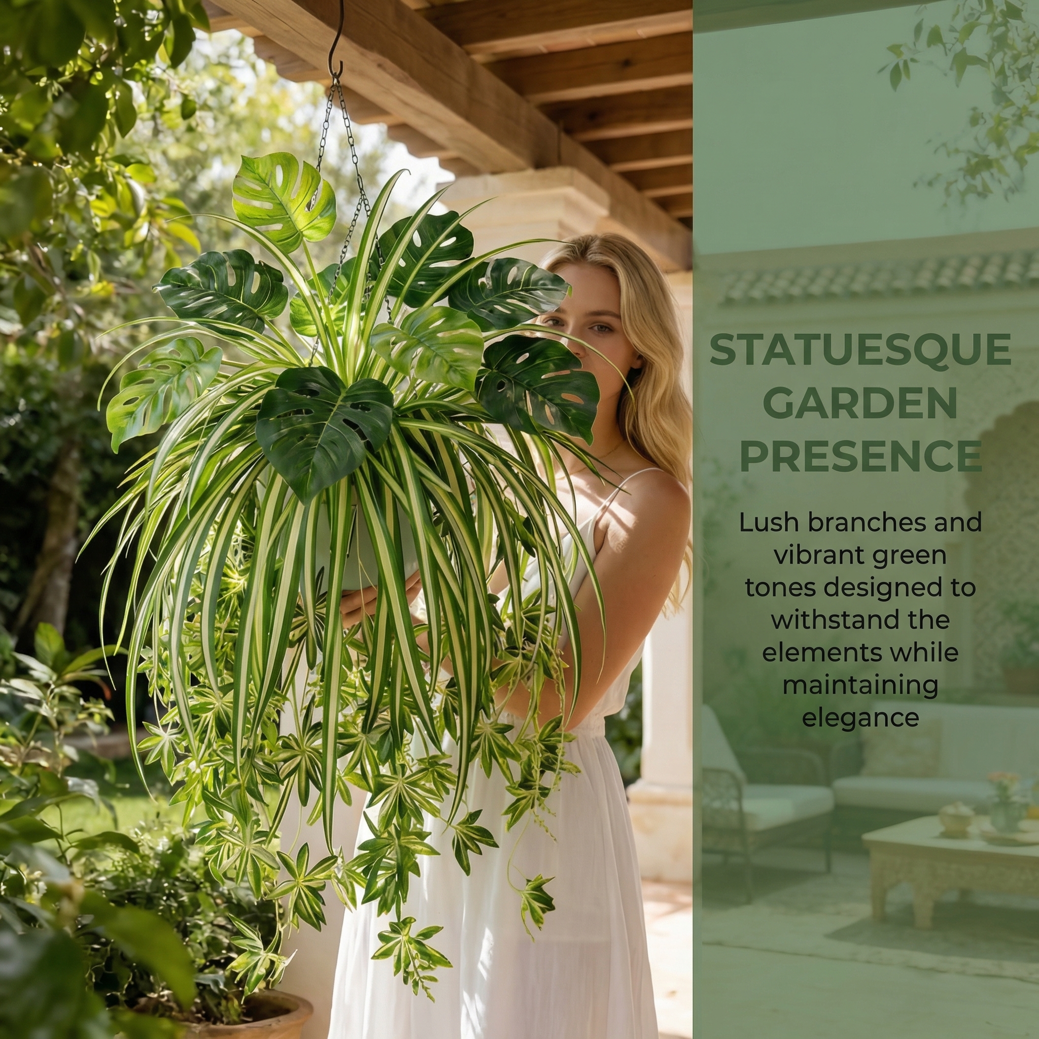 Spring Special Artificial Plant Combination Hanging Basket - 9 Turtle Back Leaves + 1 Spider Plant