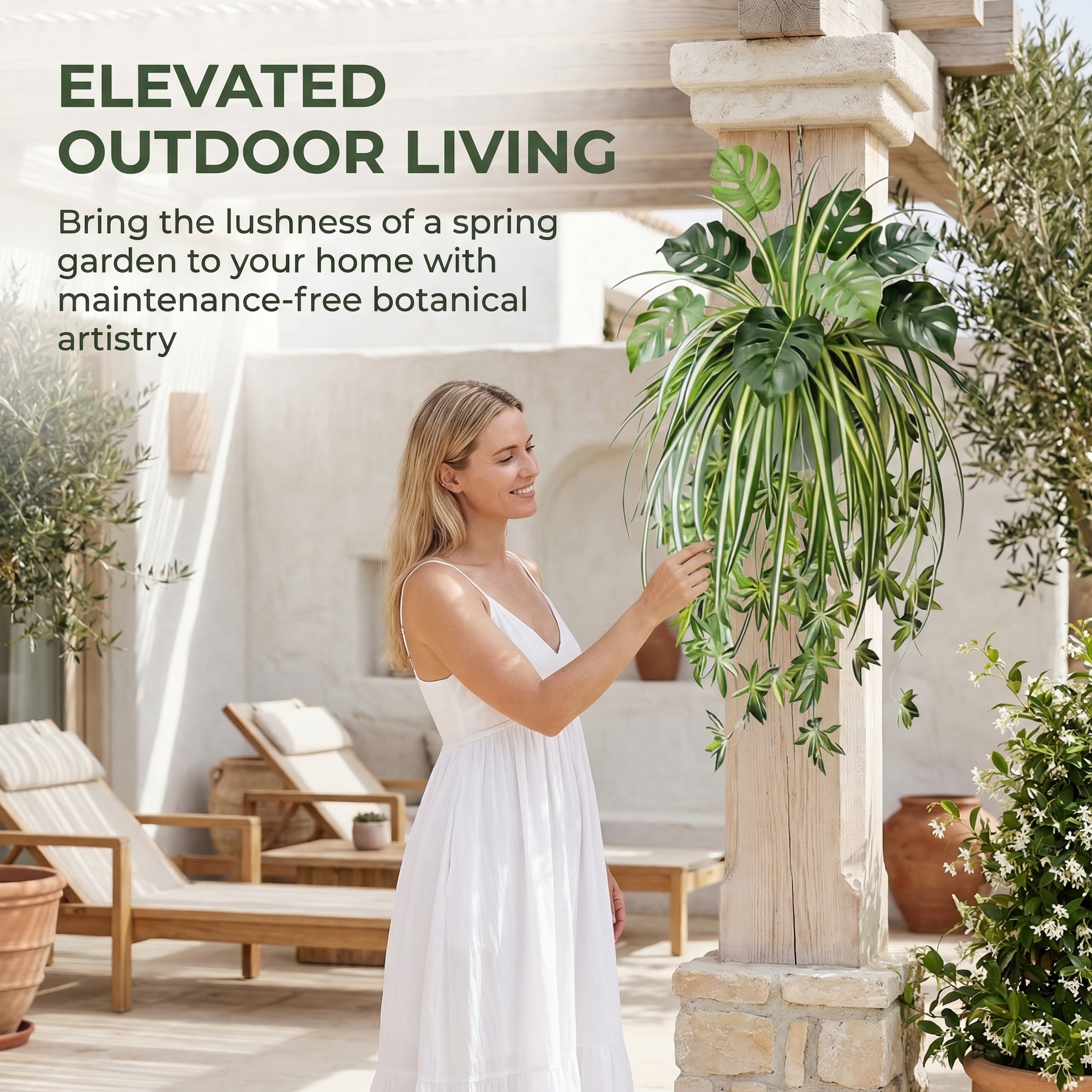 Spring Special Artificial Plant Combination Hanging Basket - 9 Turtle Back Leaves + 1 Spider Plant