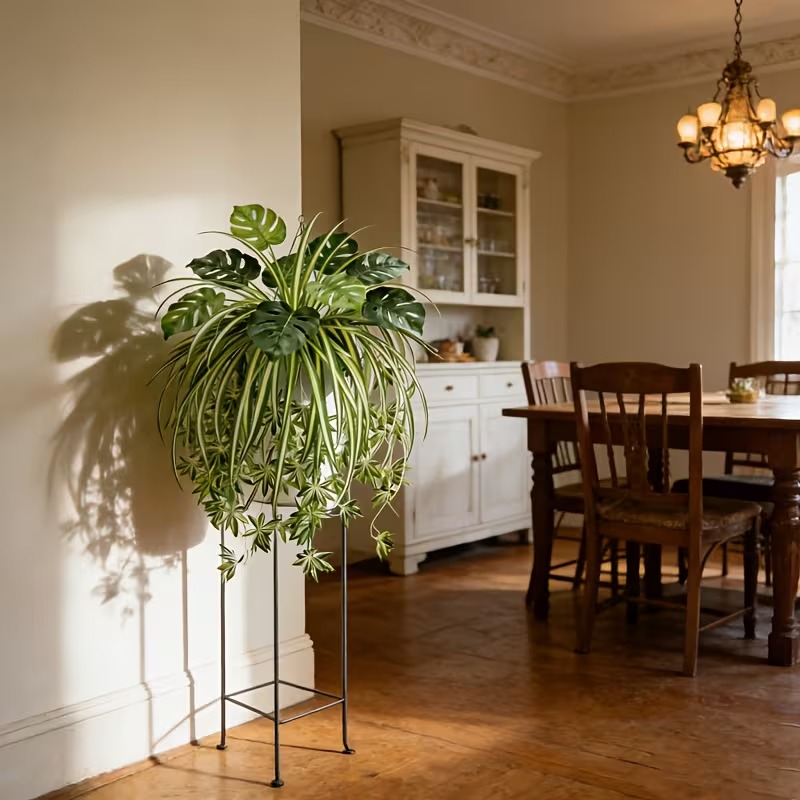 Spring Special Artificial Plant Combination Hanging Basket - 9 Turtle Back Leaves + 1 Spider Plant