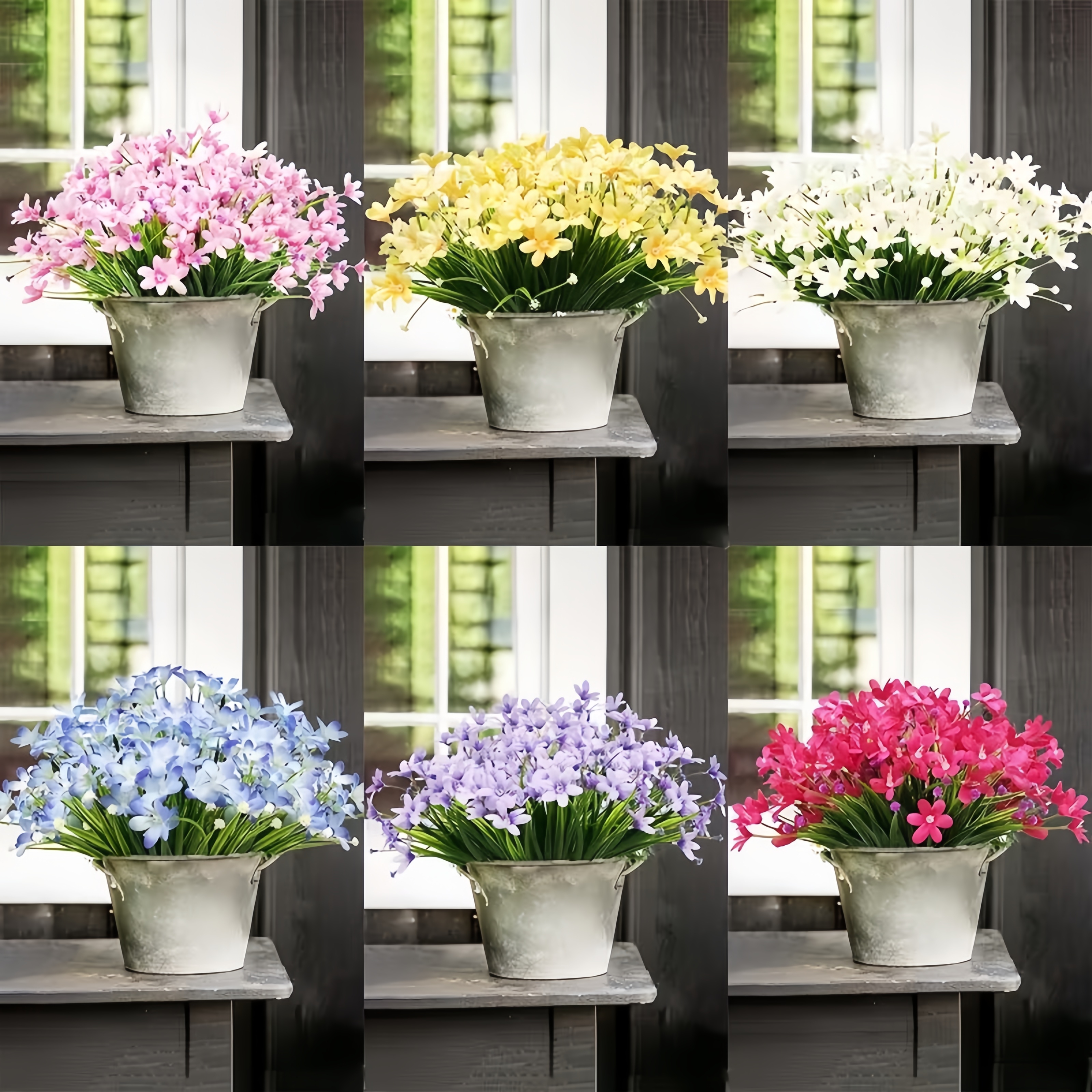 Bring instant spring charm to your space with these beautifully crafted artificial daffodil bouquets. Designed with vibrant colors and delicate petal details, each bundle looks incredibly real—without the need for watering or maintenance.  Whether placed