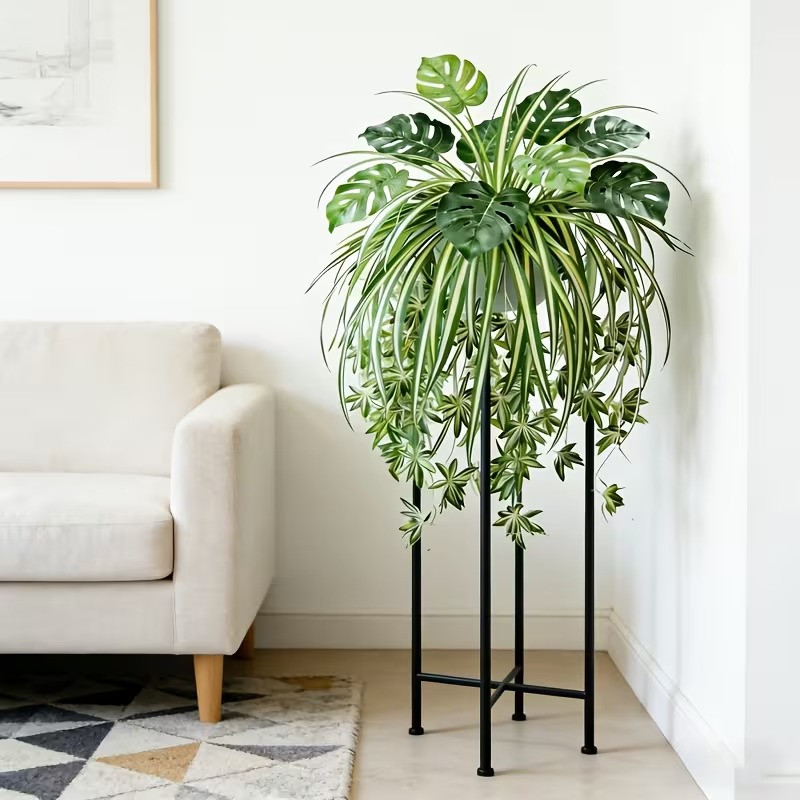 Spring Special Artificial Plant Combination Hanging Basket - 9 Turtle Back Leaves + 1 Spider Plant