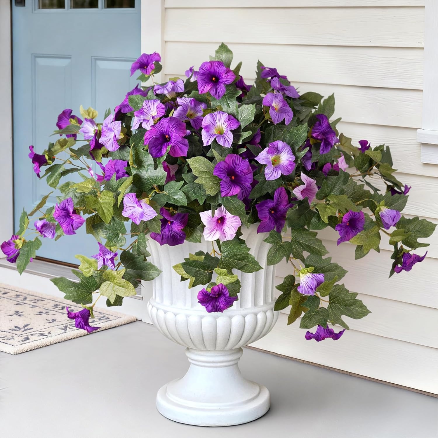 Artificial UV Resistant Faux Silk Petunia Flowers for Outdoors
