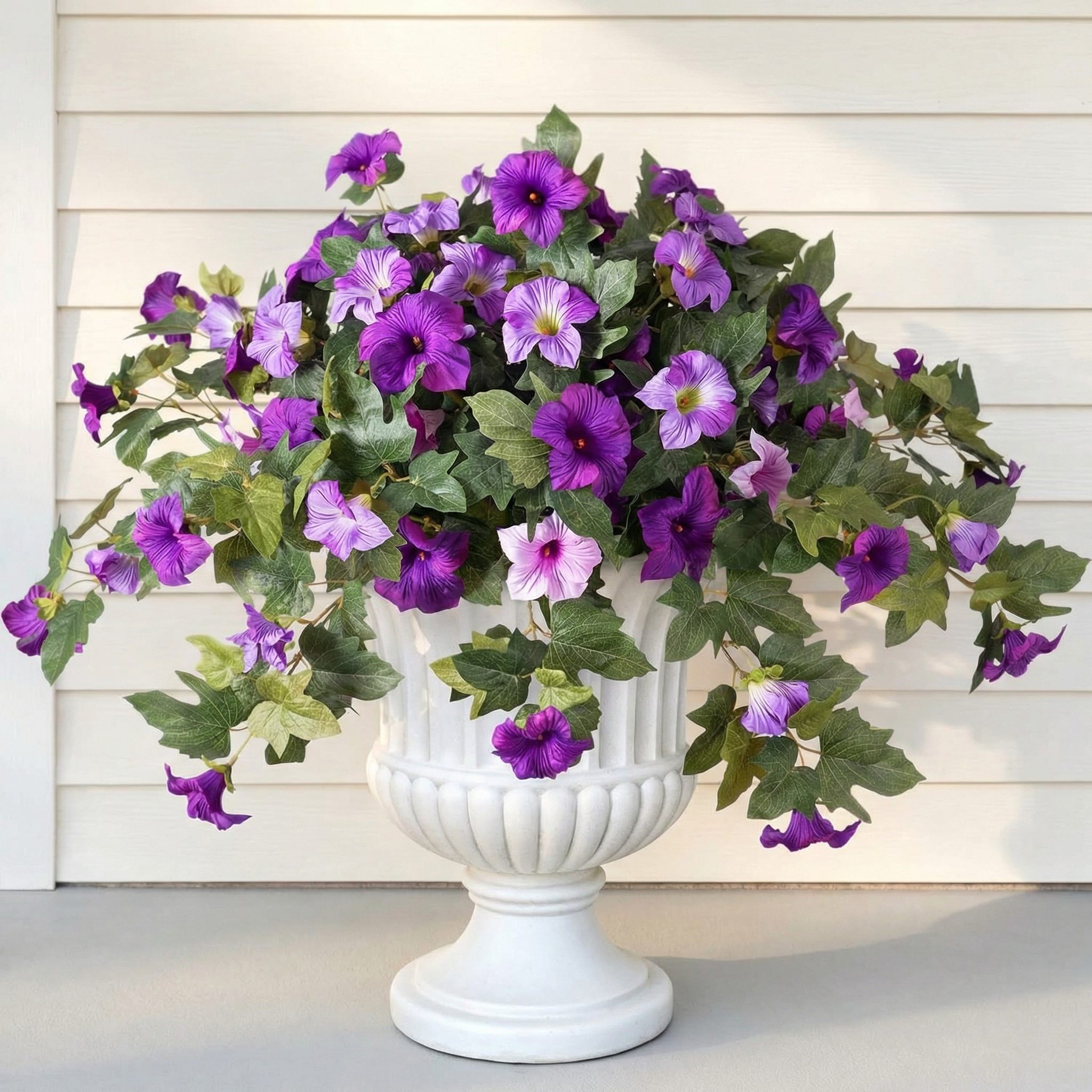 Artificial UV Resistant Faux Silk Petunia Flowers for Outdoors
