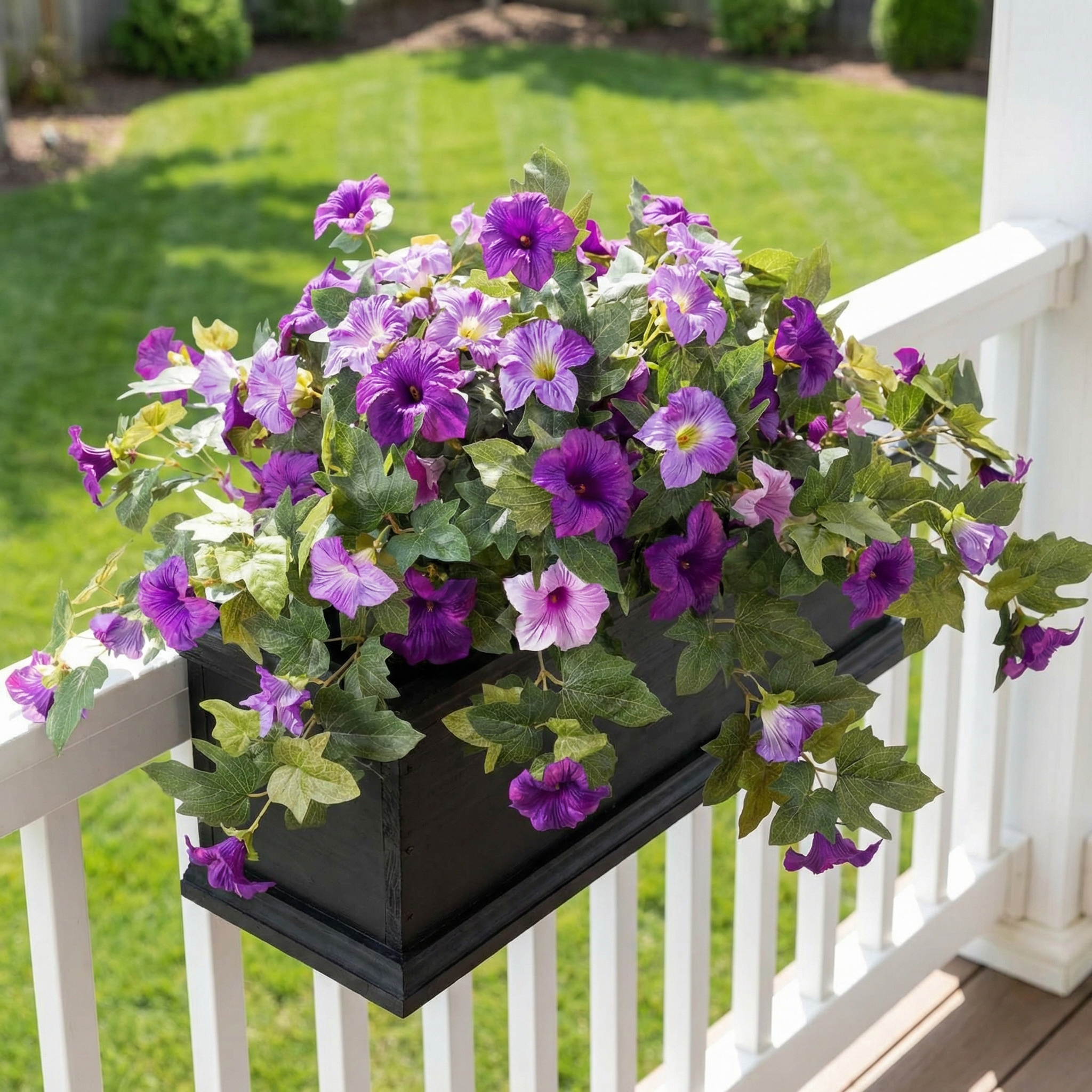 Artificial UV Resistant Faux Silk Petunia Flowers for Outdoors