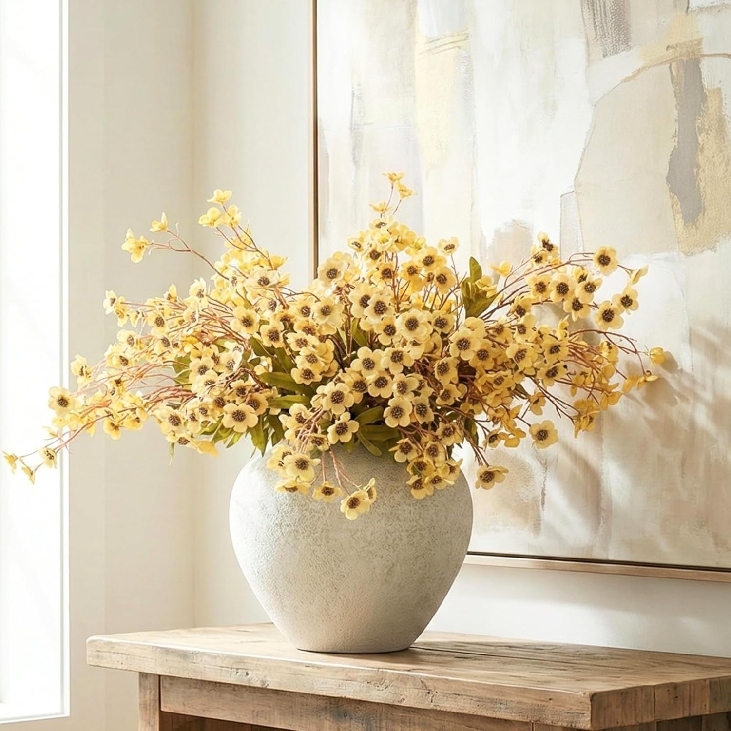 5 Stems Realistic Wildflowers Artificial Long Floral Stems