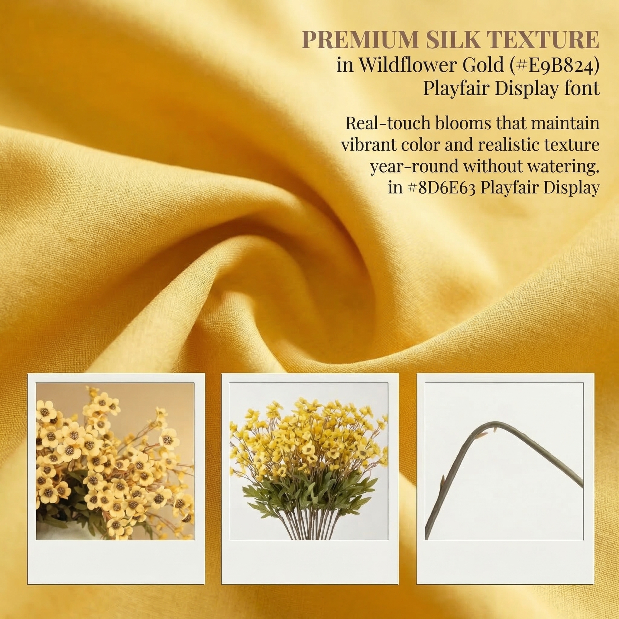 5 Stems Realistic Wildflowers Artificial Long Floral Stems