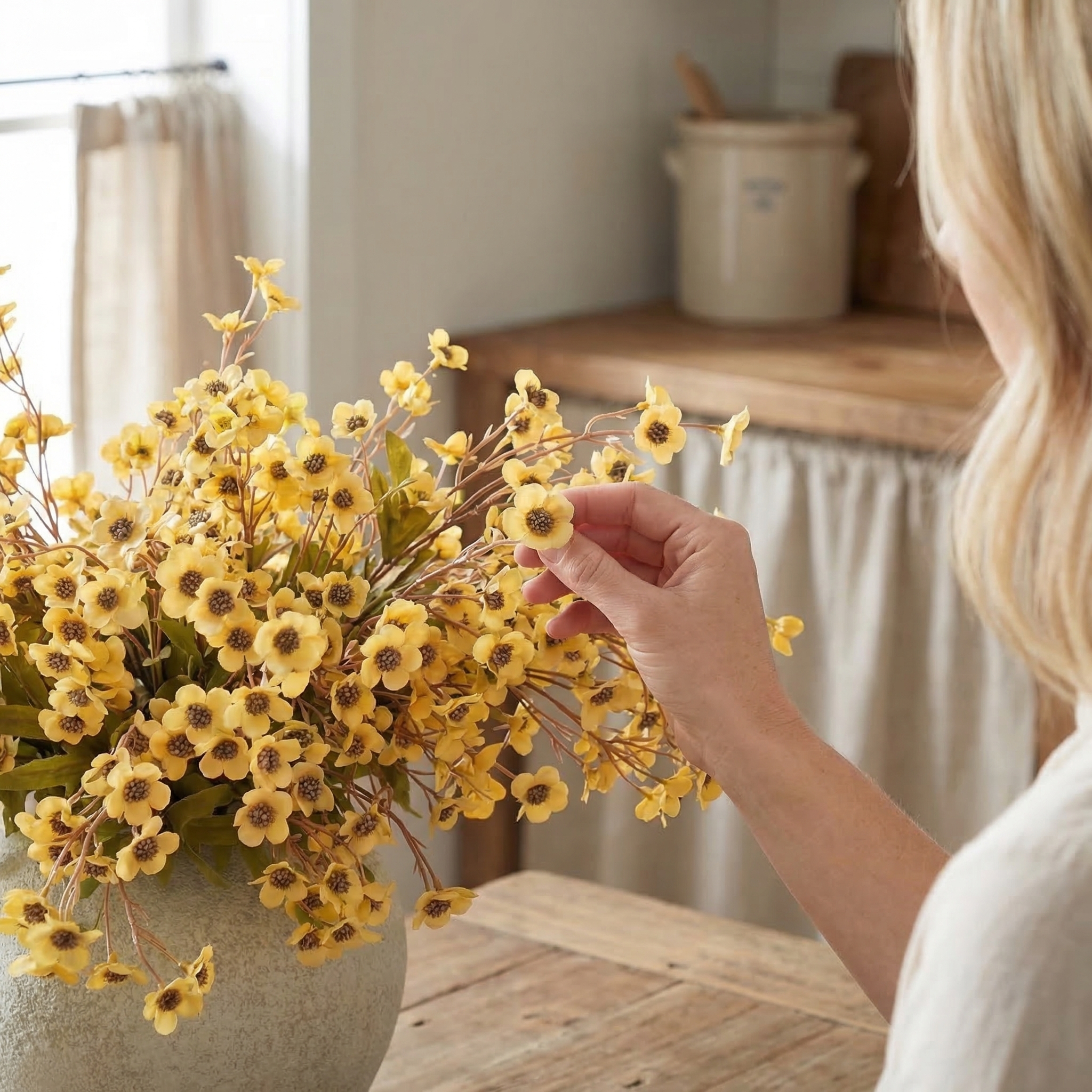 5 Stems Realistic Wildflowers Artificial Long Floral Stems