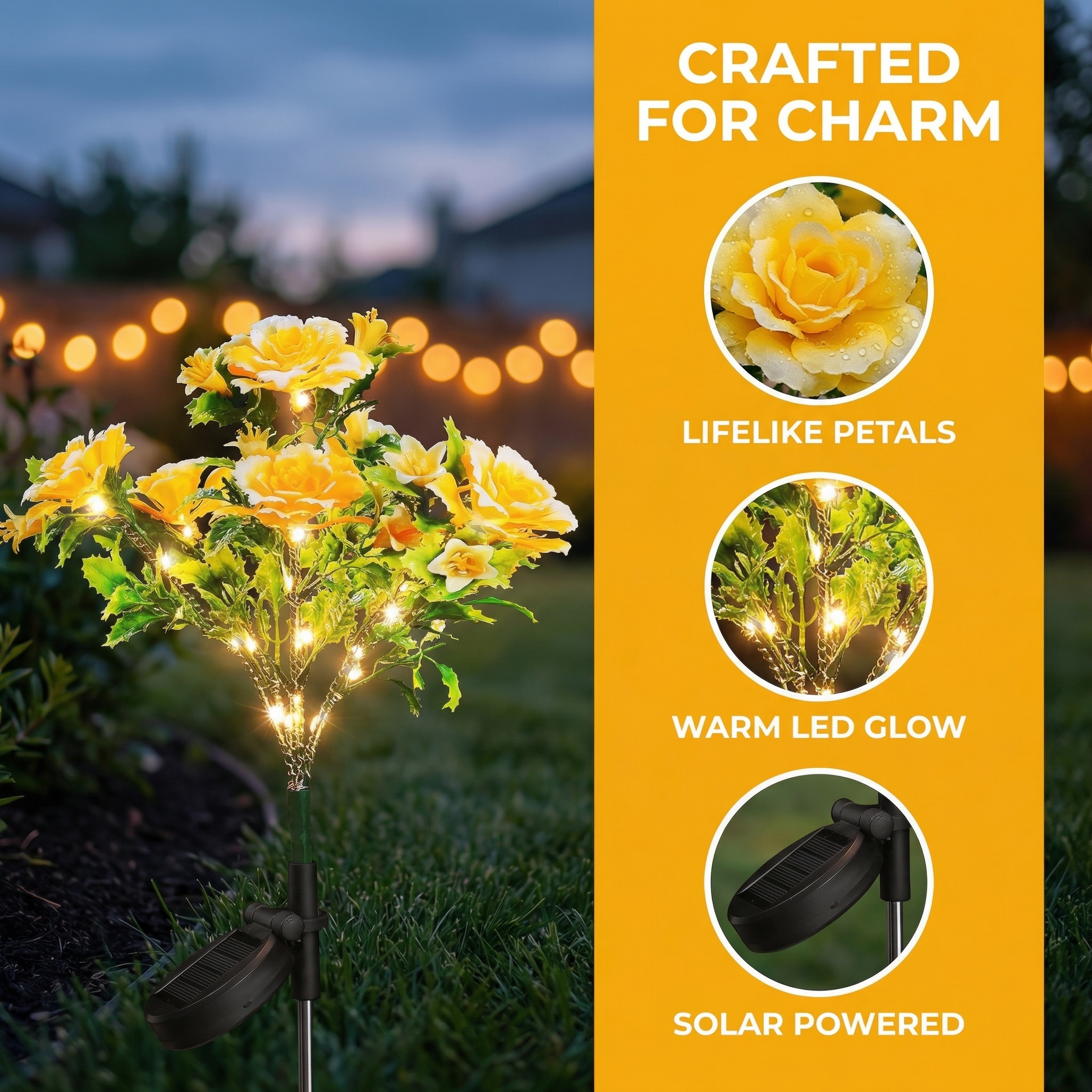 Carnation Flowers Garden Solar StakeLight