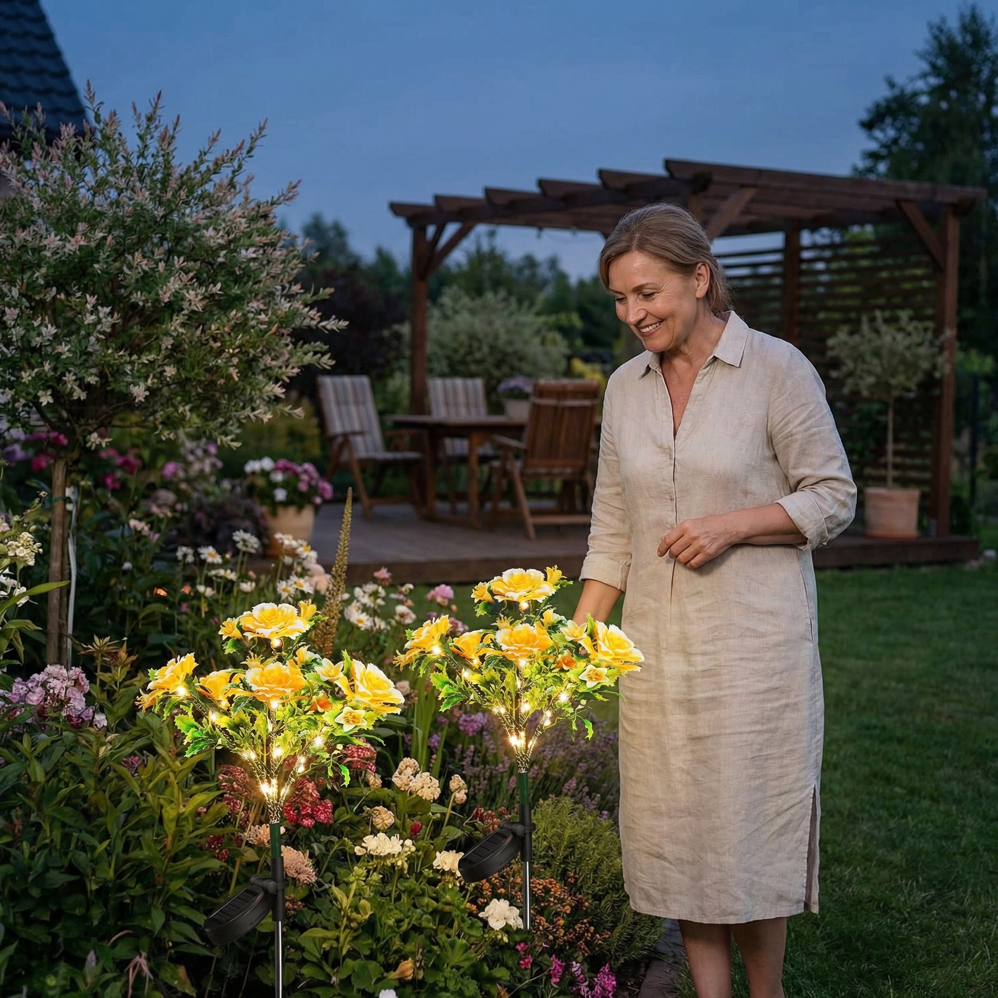 Carnation Flowers Garden Solar StakeLight