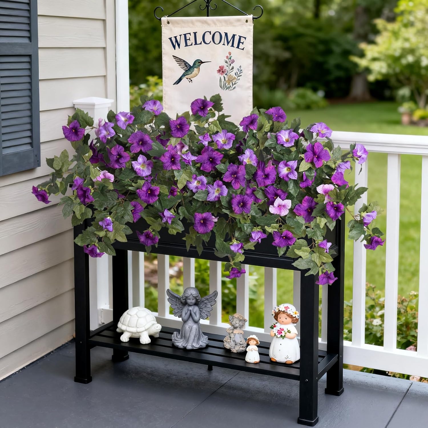 Artificial UV Resistant Faux Silk Petunia Flowers for Outdoors