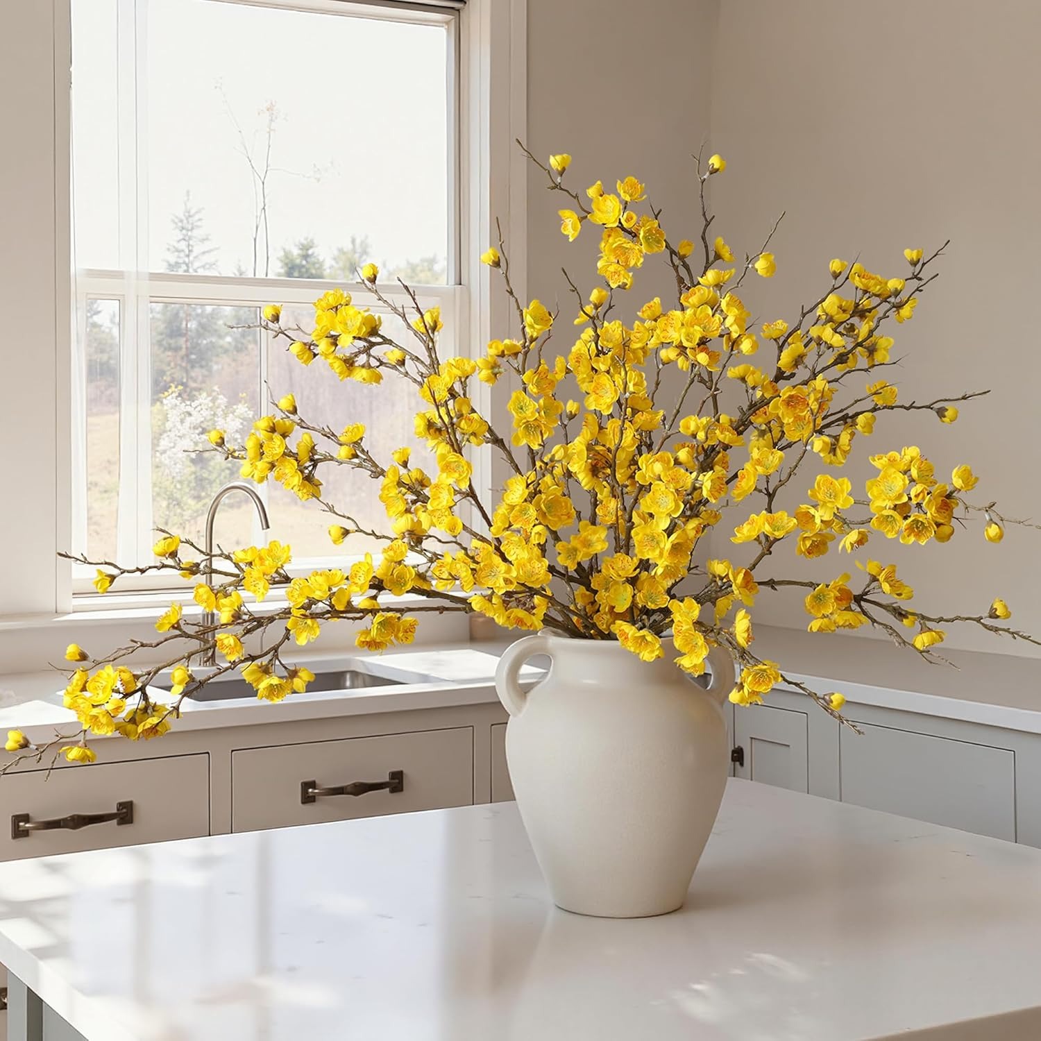 5PCS Artificial Cherry Blossom Branches Spring Indoor Decoration