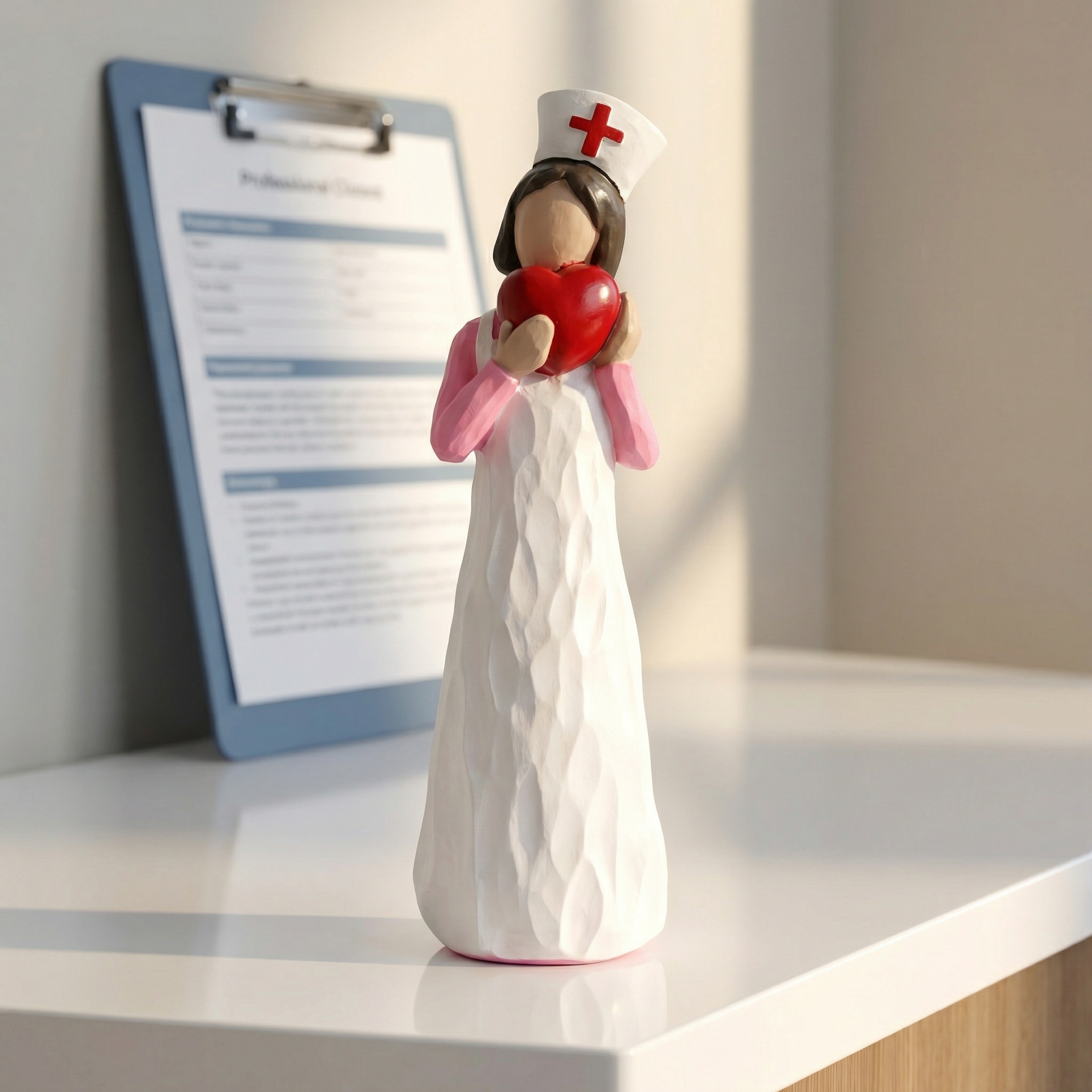 Hand-Painted Resin Angel Nurse Statue – Inspirational Nurse Figurine for Appreciation, Care & Hope