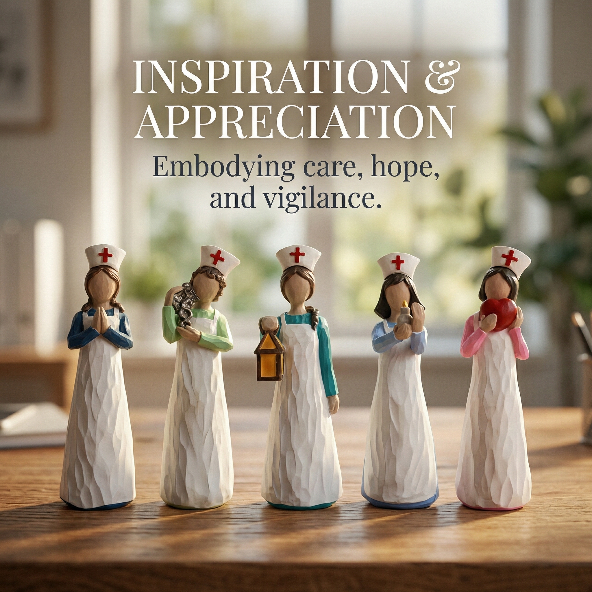 Hand-Painted Resin Angel Nurse Statue – Inspirational Nurse Figurine for Appreciation, Care & Hope