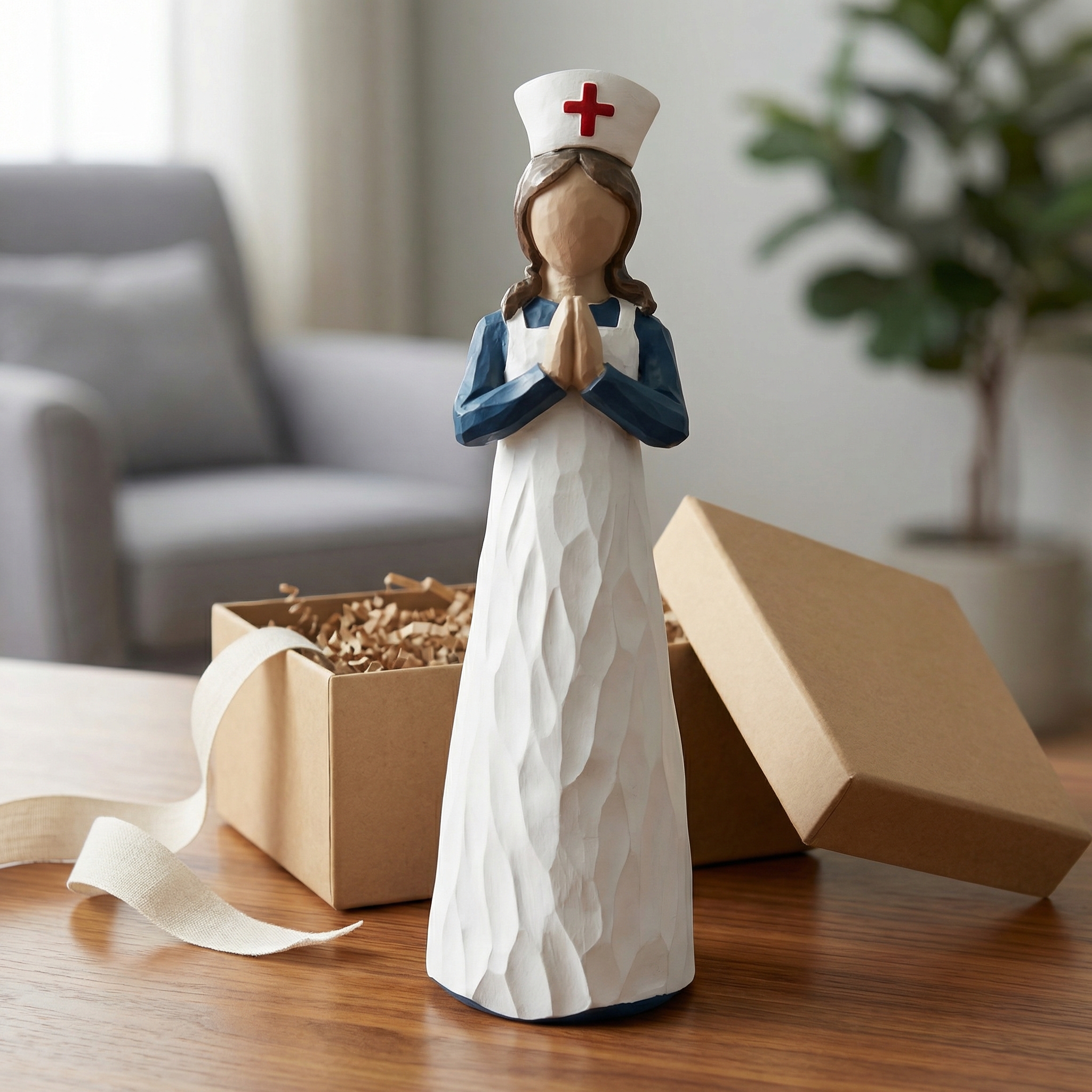 Hand-Painted Resin Angel Nurse Statue – Inspirational Nurse Figurine for Appreciation, Care & Hope