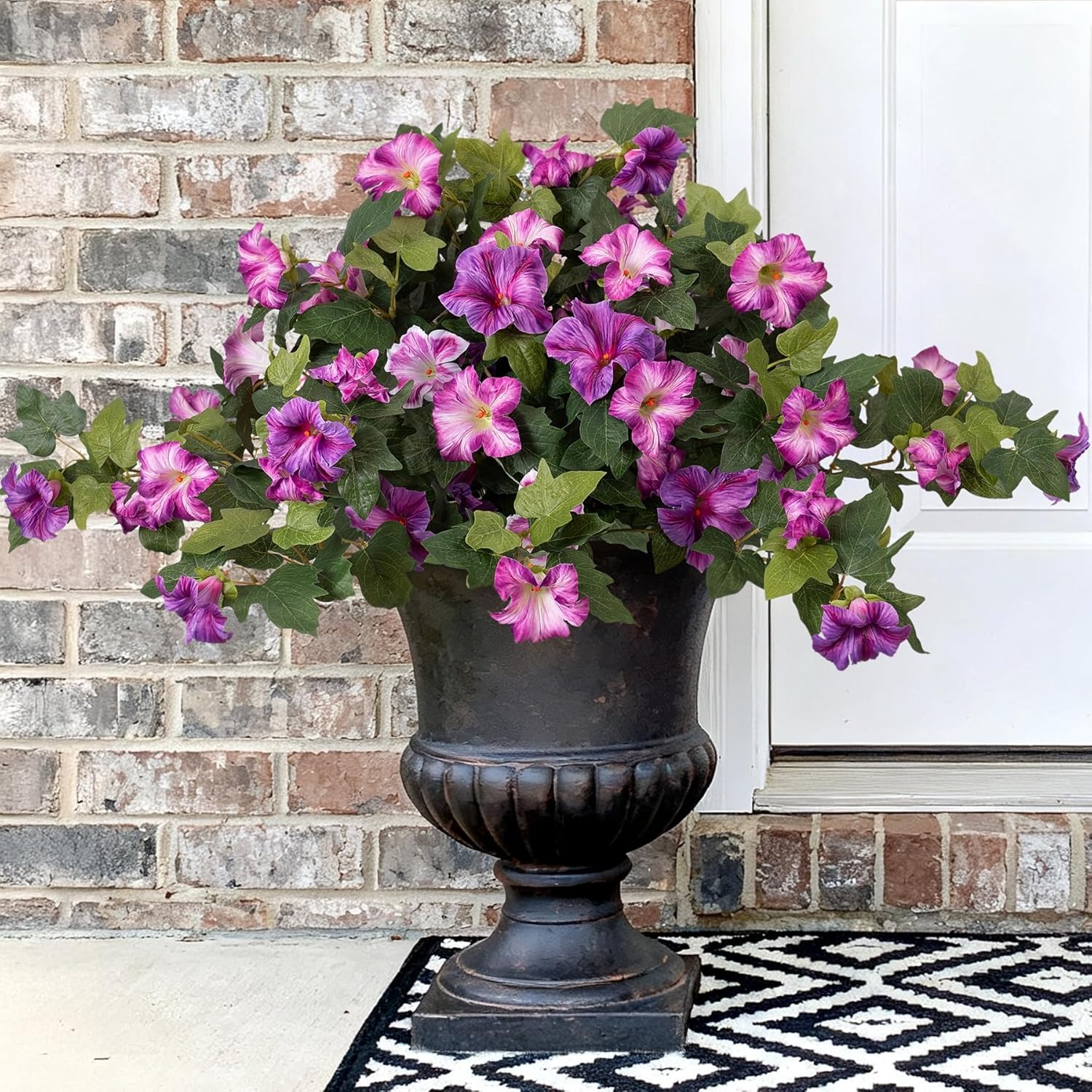 Artificial UV Resistant Faux Silk Petunia Flowers for Outdoors