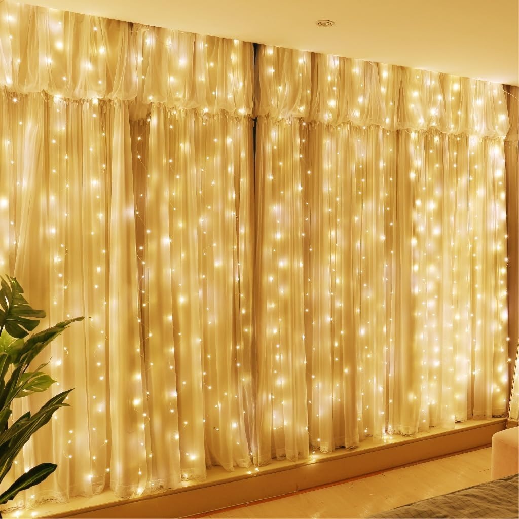 🎄Early Christmas Sale🔥Fairy String Hanging  Curtain Lights with Remote