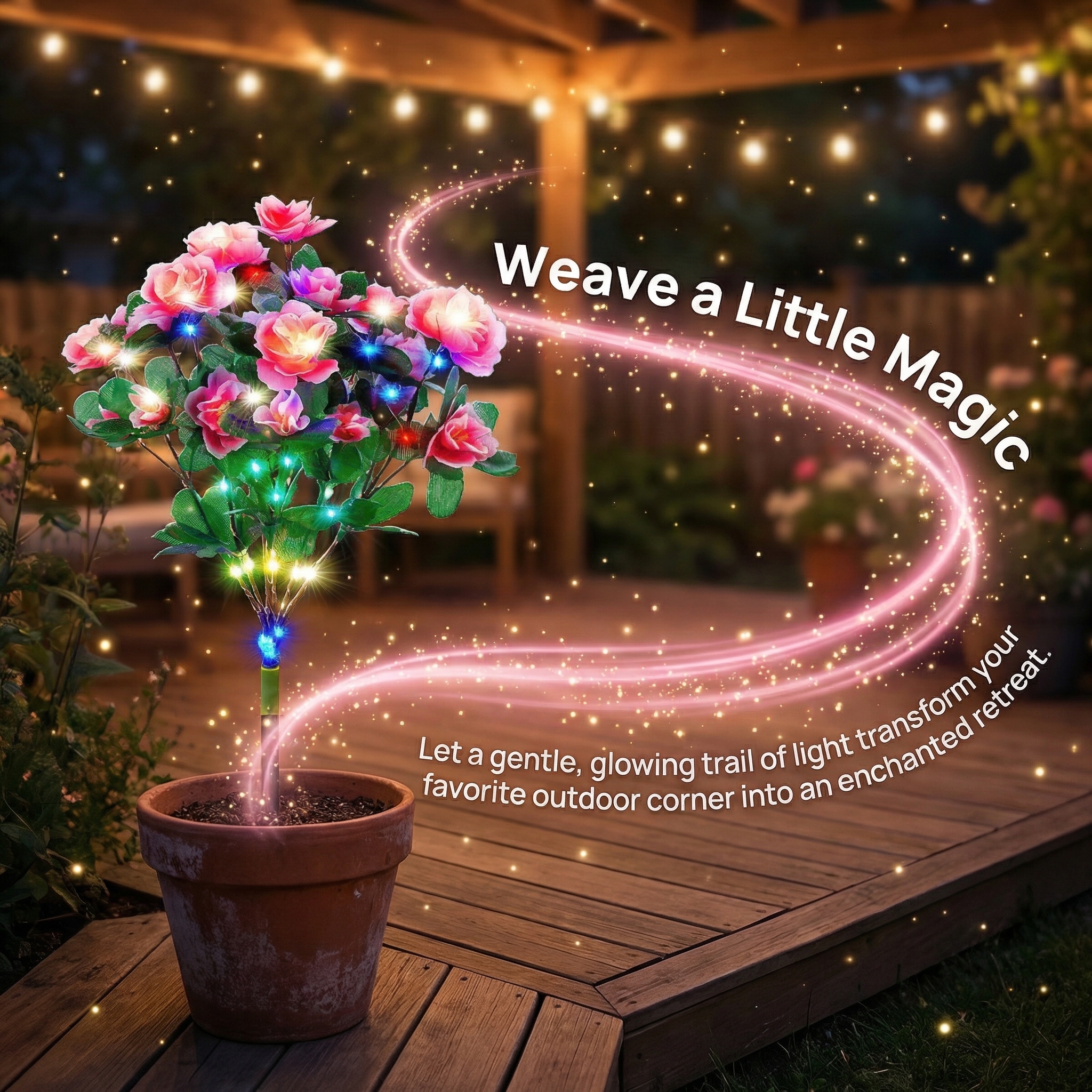 Solar Azalea Flower Garden Lights – Outdoor Waterproof LED Stake Lights, Lifelike Blooming Flowers