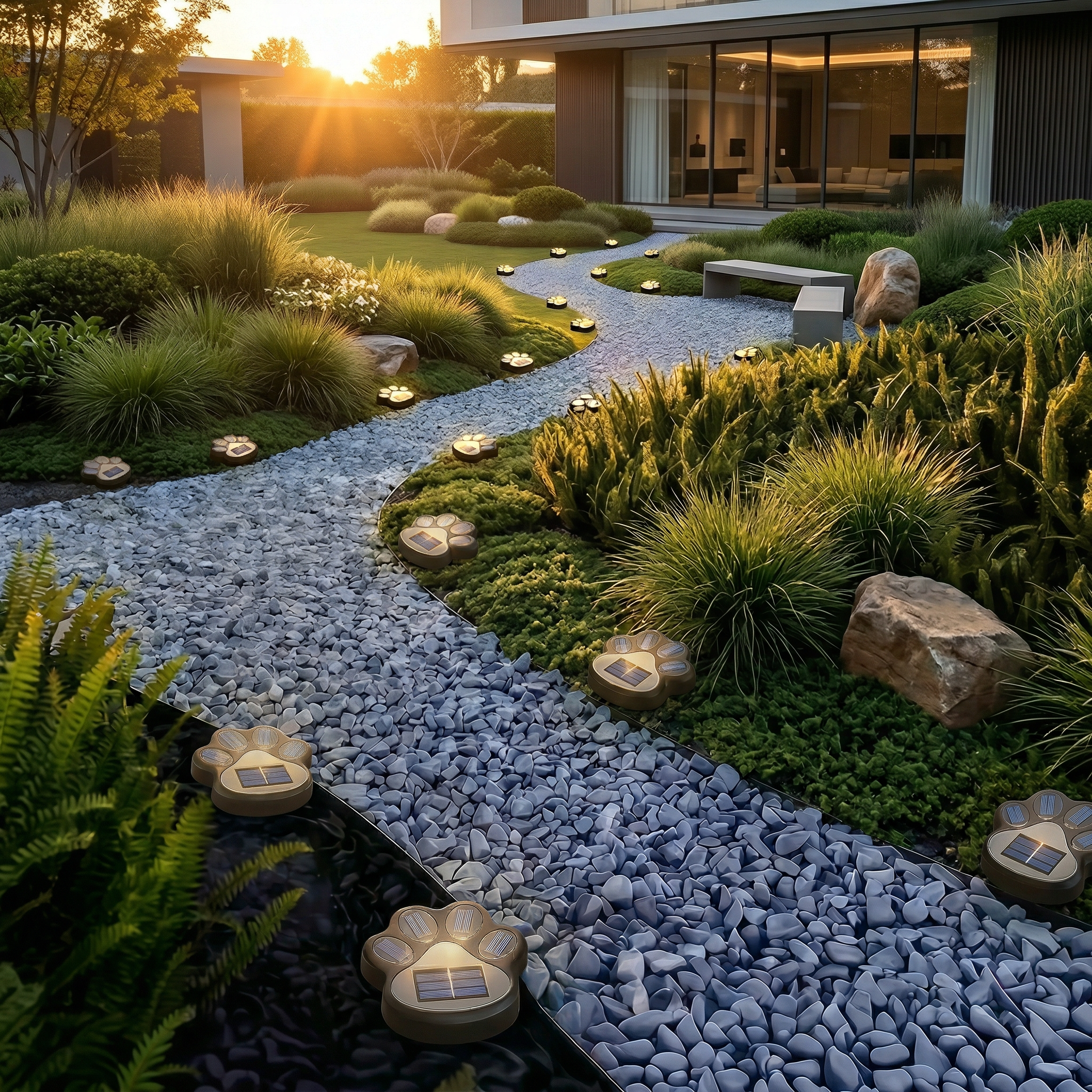 Solar Paw Print Garden Lights – Outdoor Pathway Decor