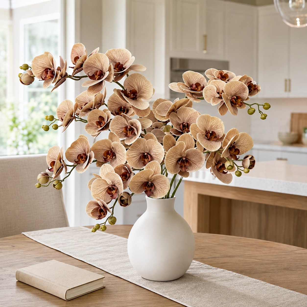 Artificial Orchid Flower Stems Set of 2