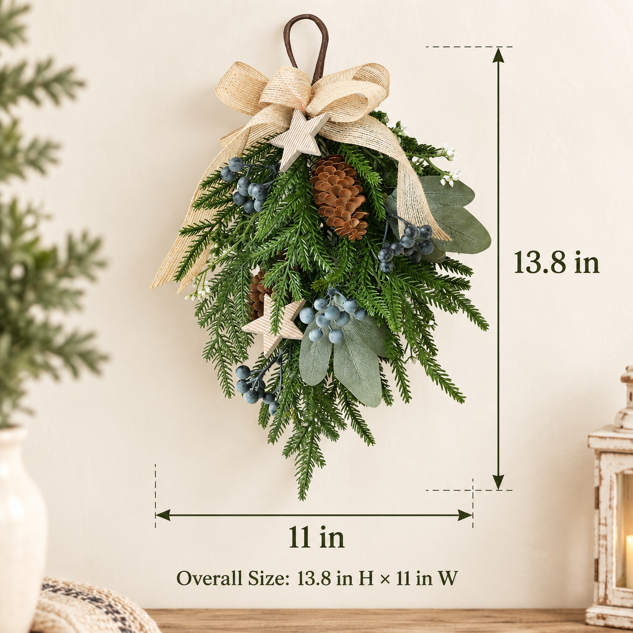 Rustic Christmas Hanging Swag Decor
