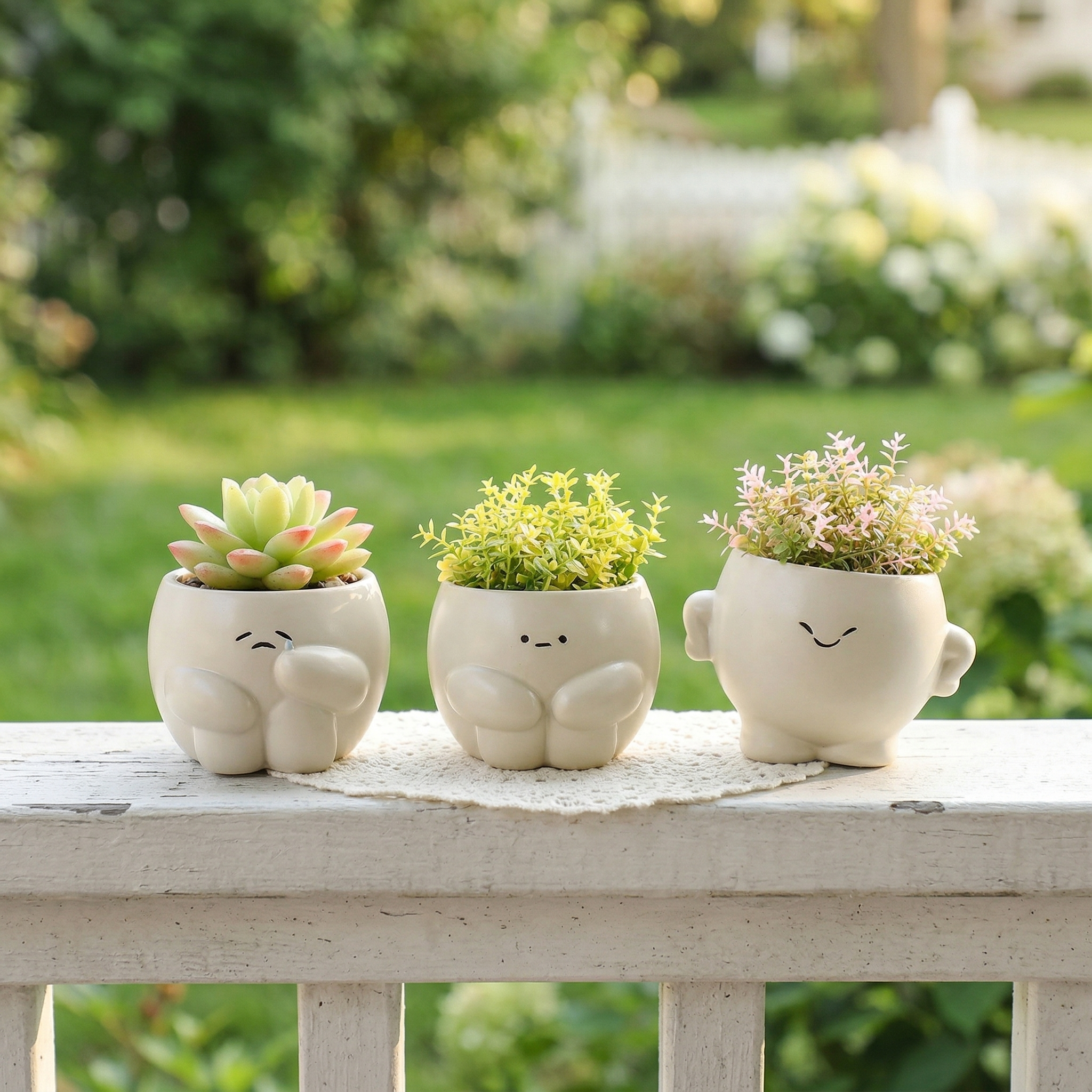 Cute Emotional Planter – Adorable Cartoon Flower Pot for Succulents & Small Plants