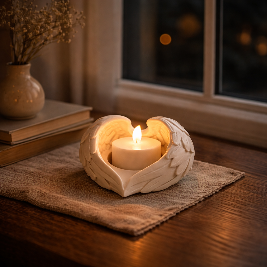 Angel Wings Candle Holder – Cozy Tealight Decor for a Warm, Peaceful Home