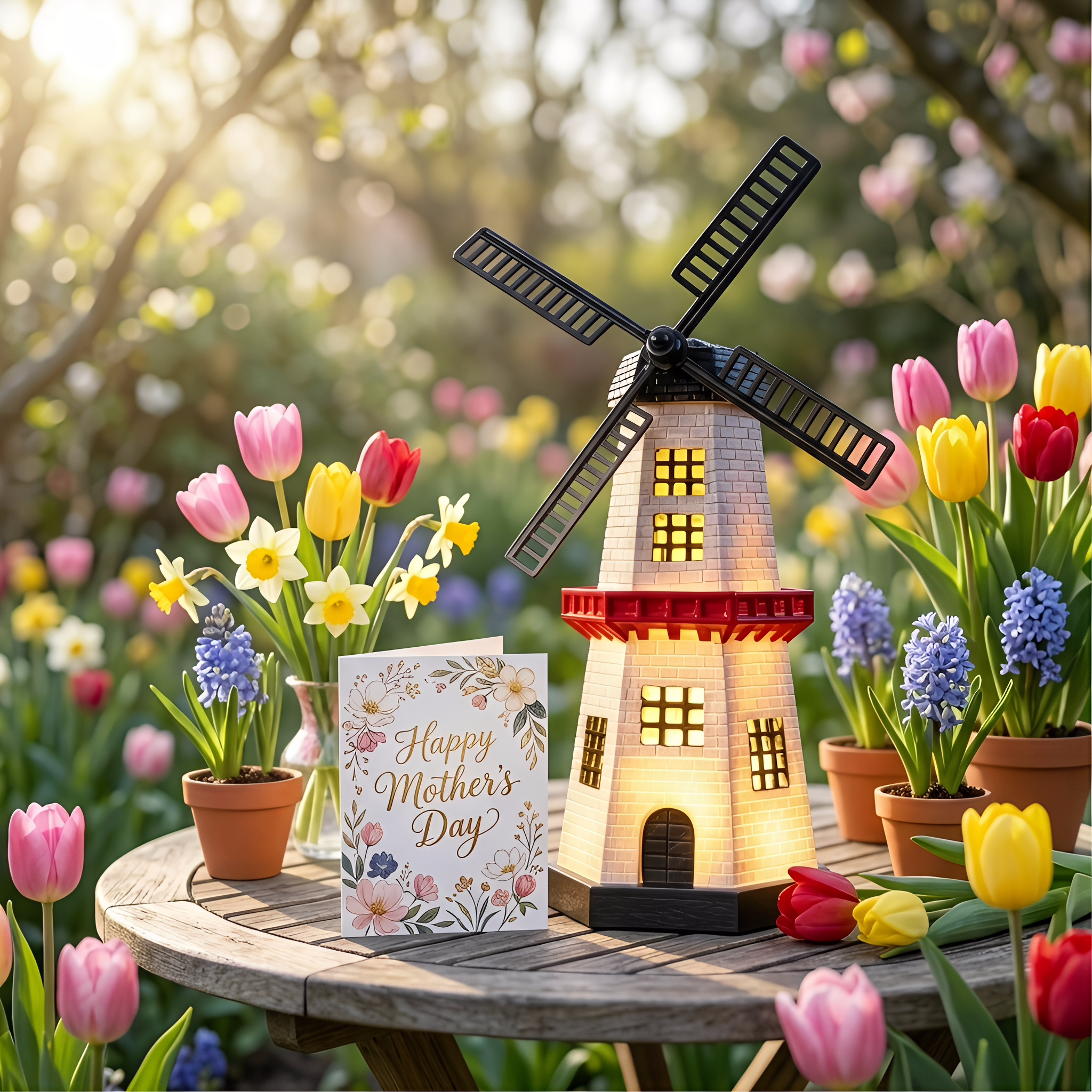 Solar Windmill Lighthouse Garden Light 