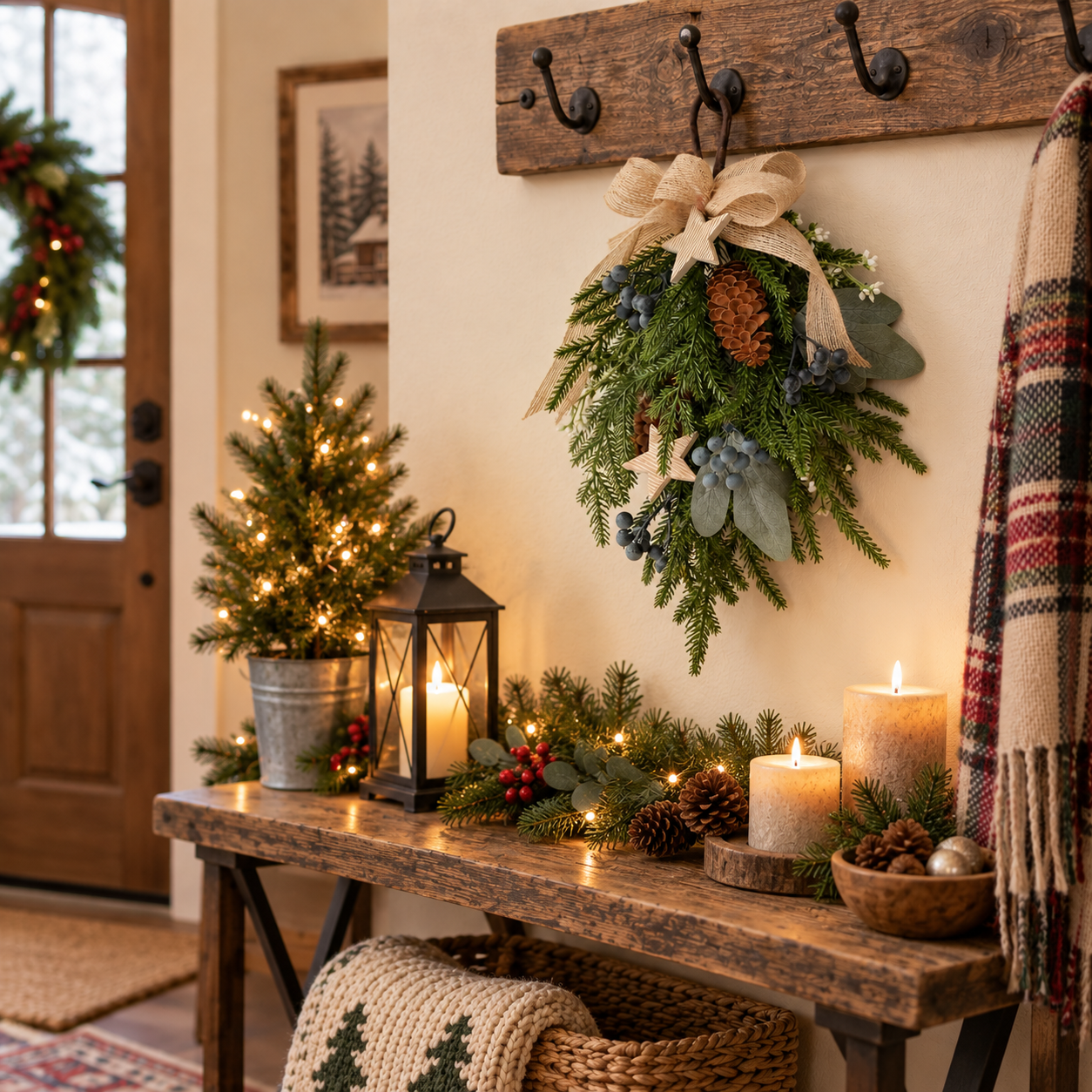 Rustic Christmas Hanging Swag Decor