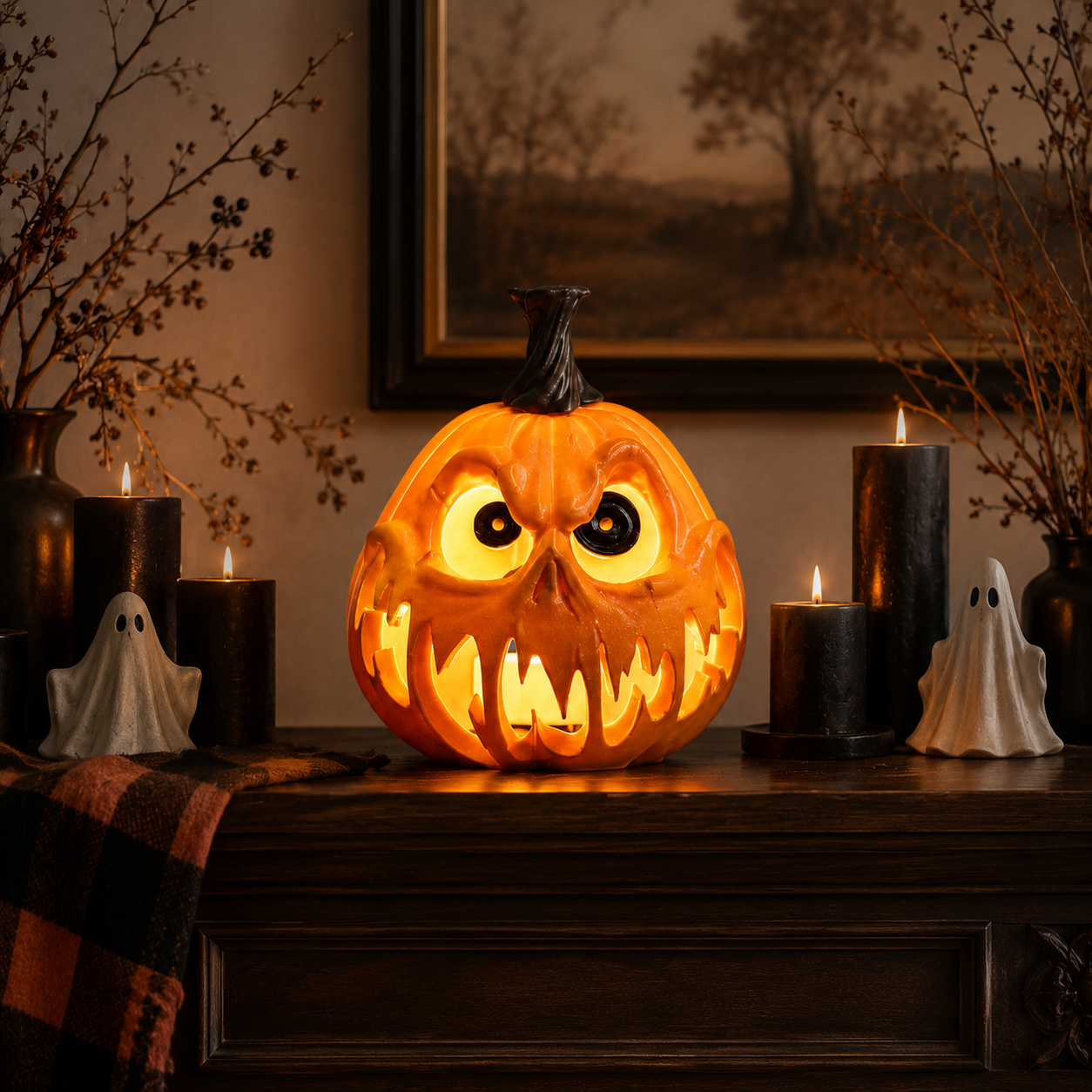 Lighted Halloween Pumpkin Tabletop Decor