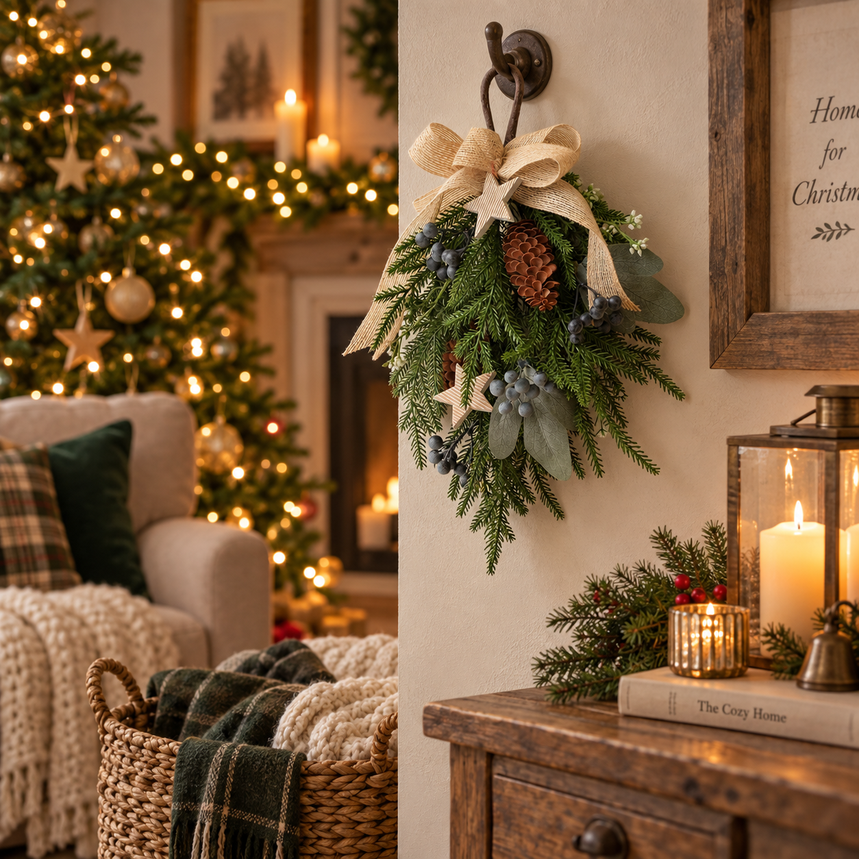 Rustic Christmas Hanging Swag Decor