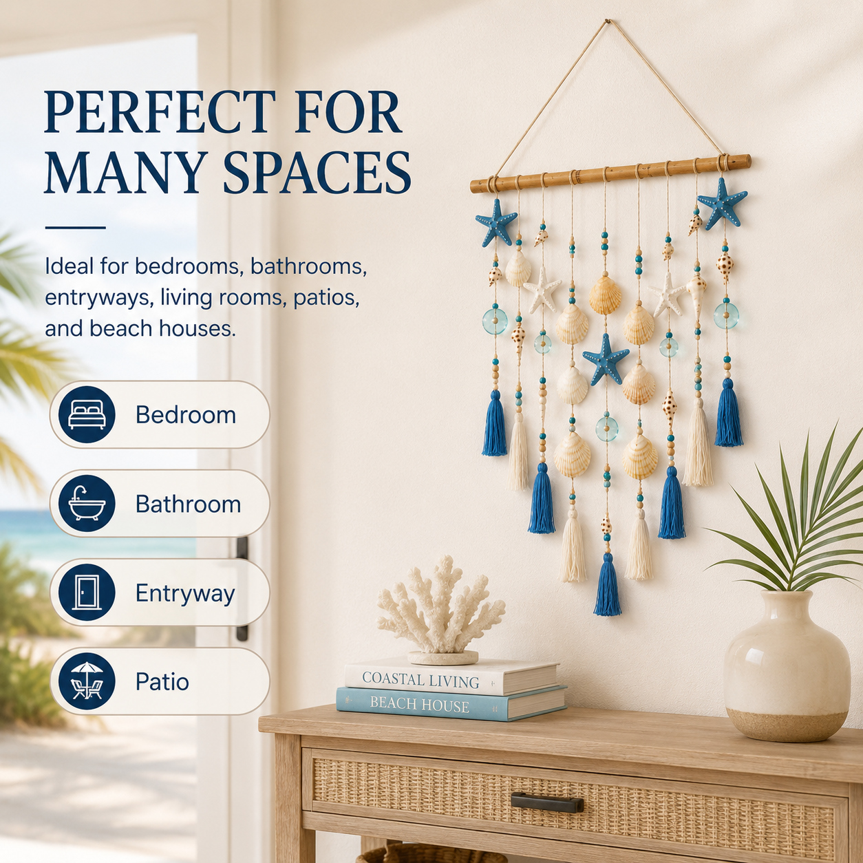 Lighted Coastal Seashell Wall Hanging Decor