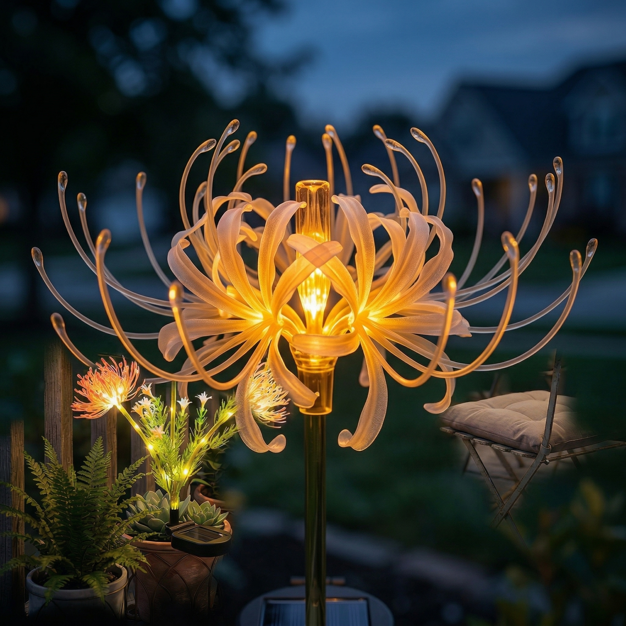 Solar Higanbana Garden Stake Light – Outdoor Garden Decor with Warm Glow