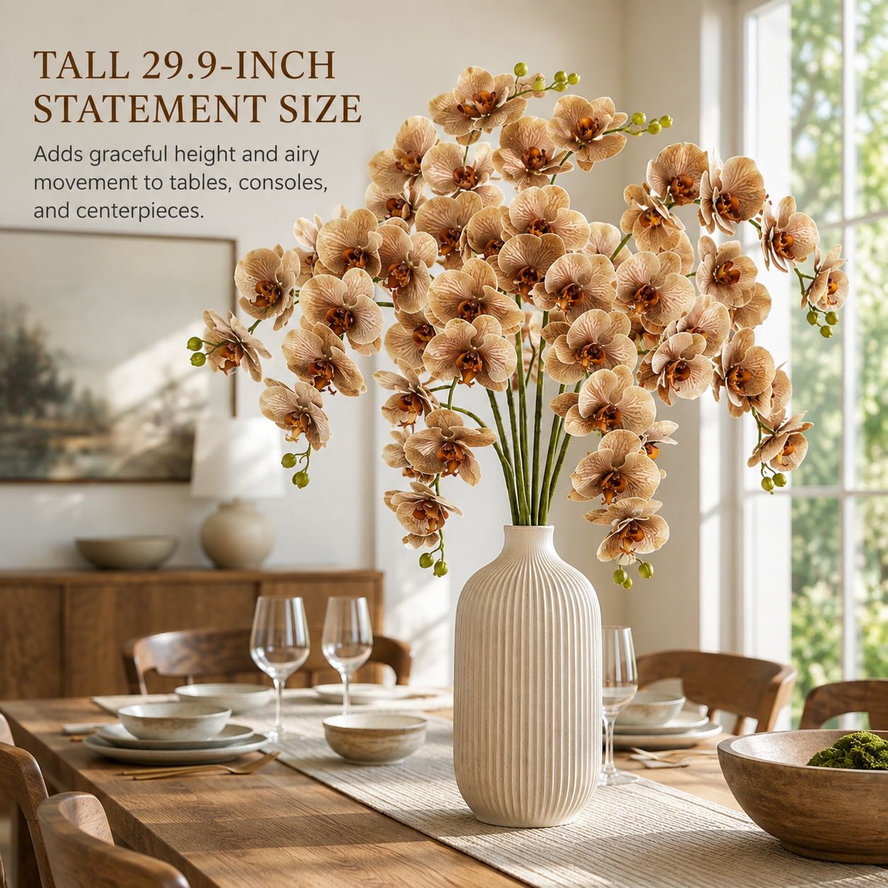 Artificial Orchid Flower Stems Set of 2