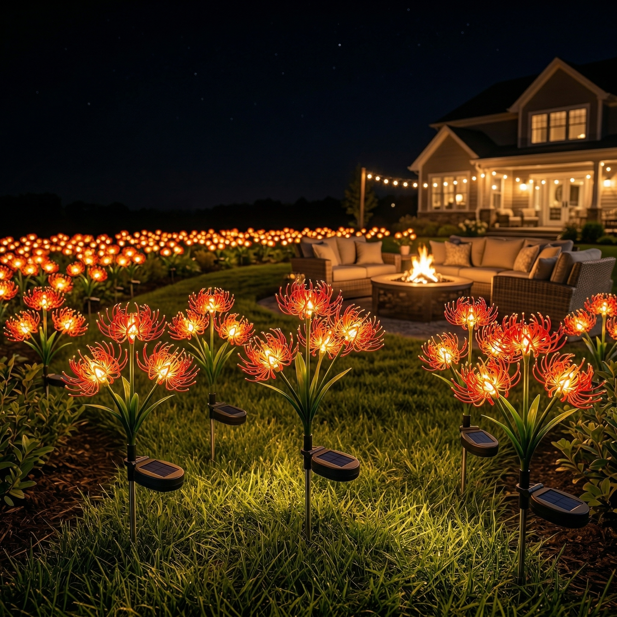 Solar Higanbana Garden Stake Light – Outdoor Garden Decor with Warm Glow