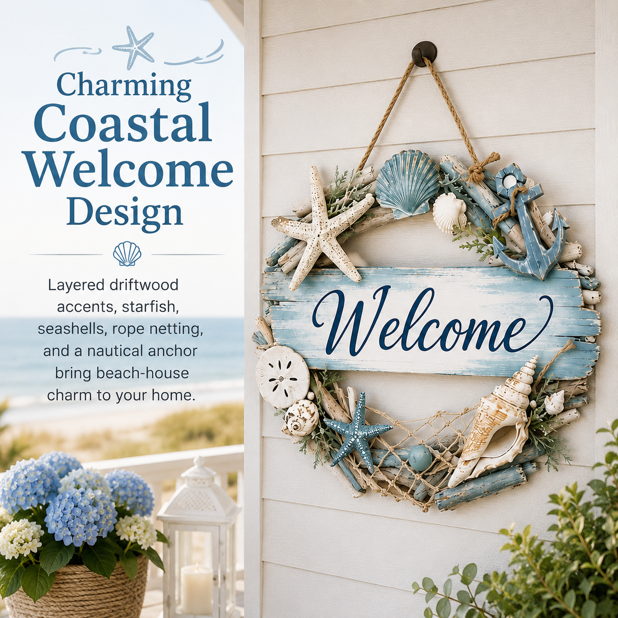 Lighted Coastal Welcome Sign 