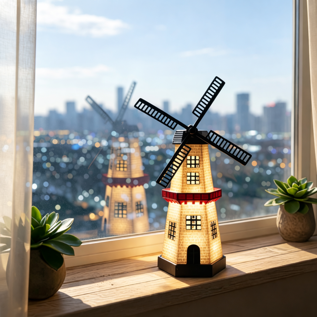 Solar Windmill Lighthouse Garden Light 
