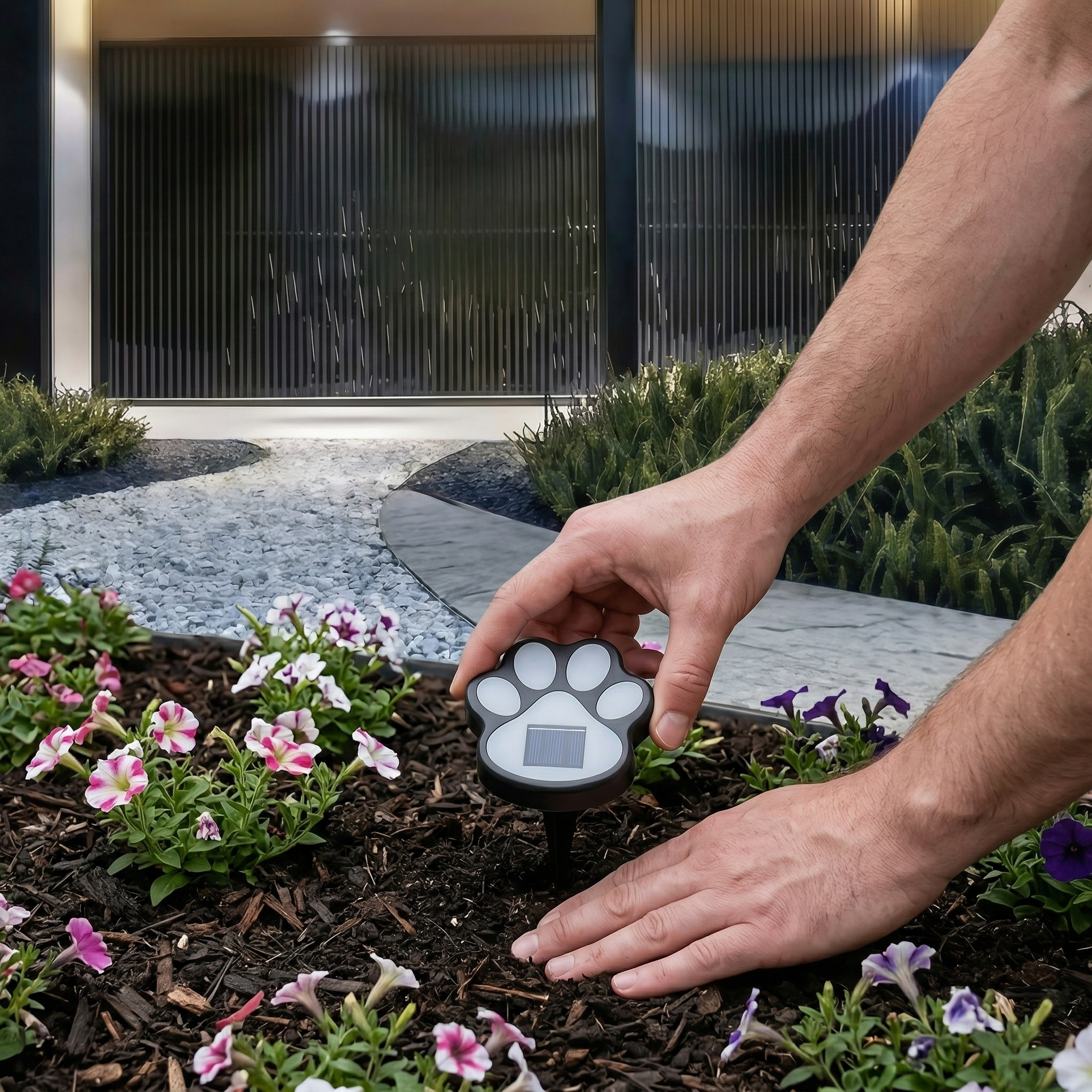 Solar Paw Print Garden Lights – Outdoor Pathway Decor