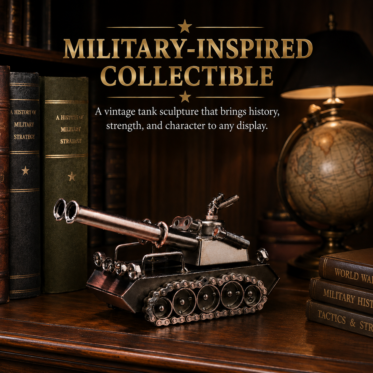 Vintage Metal Tank Sculpture