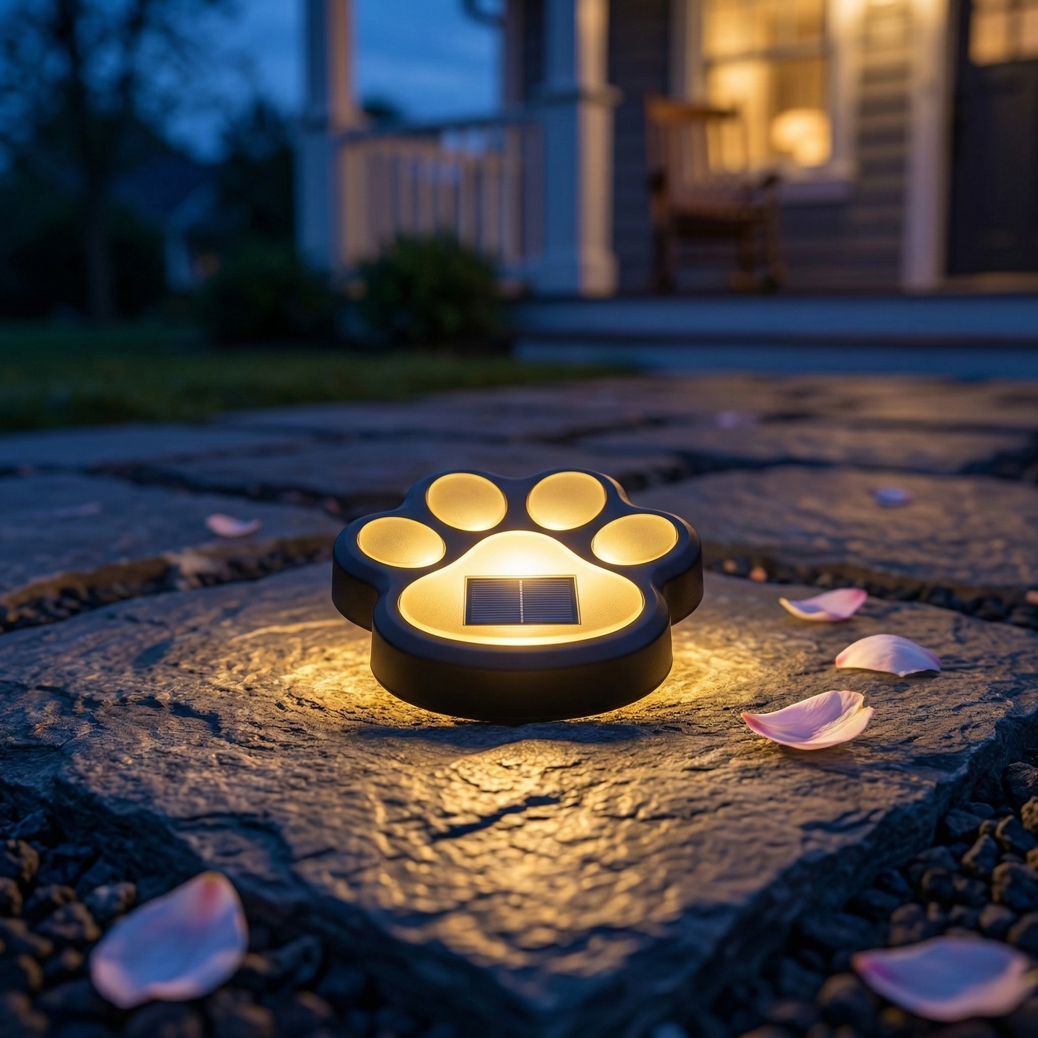 Solar Paw Print Garden Lights – Outdoor Pathway Decor