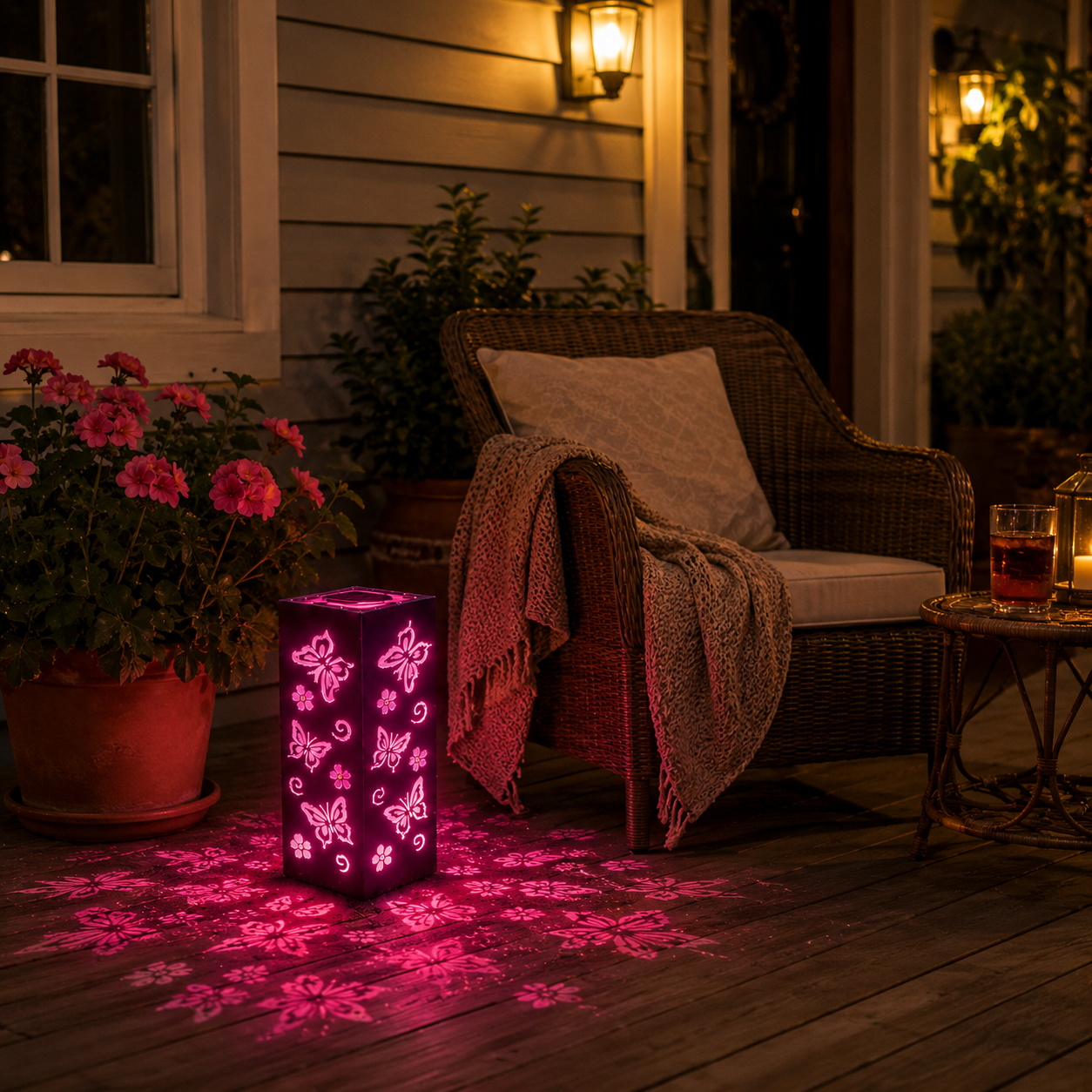 Solar Garden Lights, Hollow Pattern Projection, Solar Powered Garden Pathway Lights for Yard, Patio, Porch, Walkway Decor
