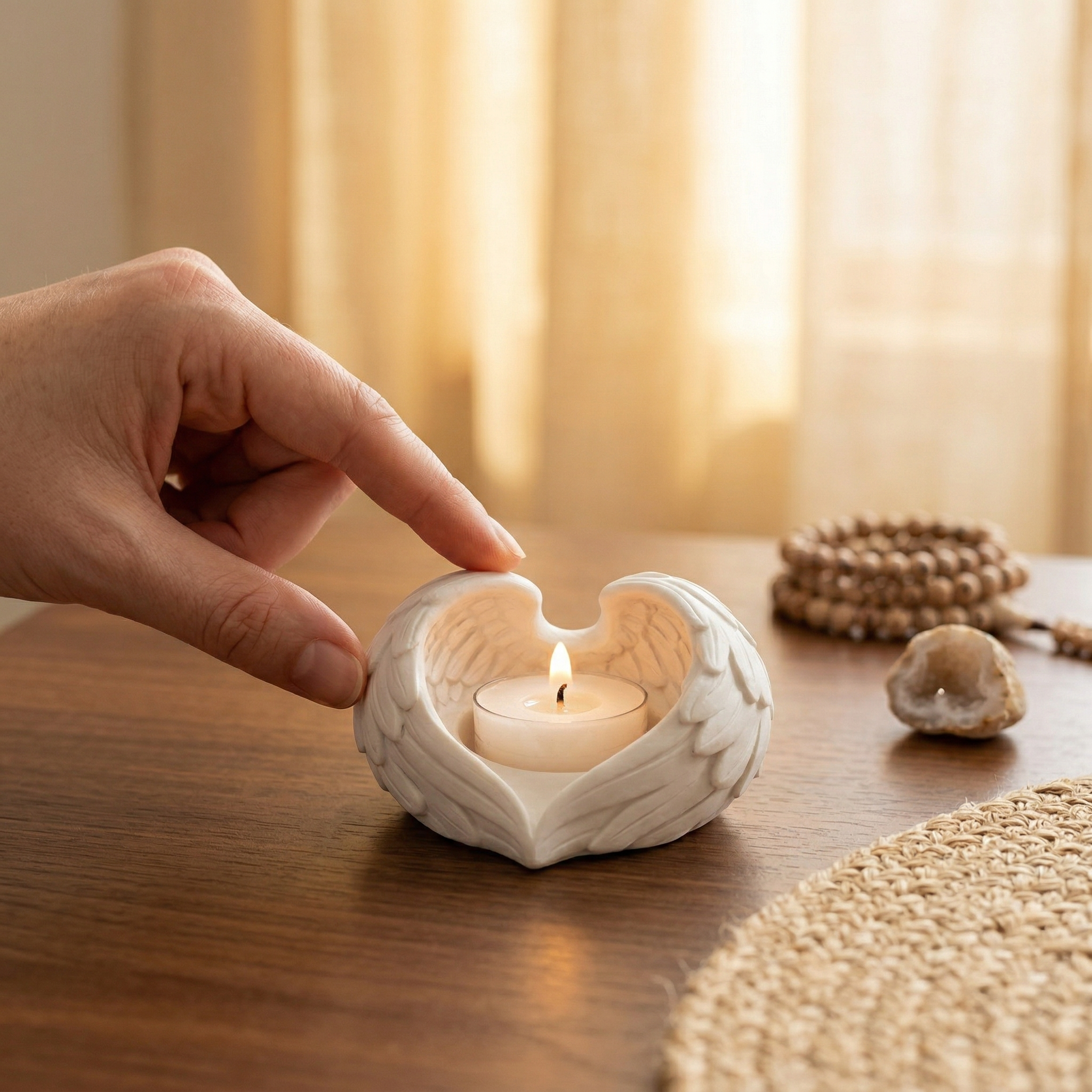 Angel Wings Candle Holder – Cozy Tealight Decor for a Warm, Peaceful Home