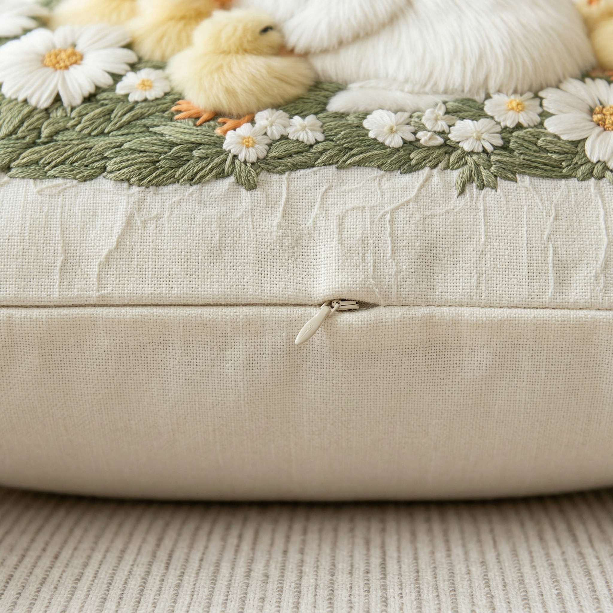 Fluffy Bunny Pillow Cover – Cozy Easter Spring Farmhouse Decor