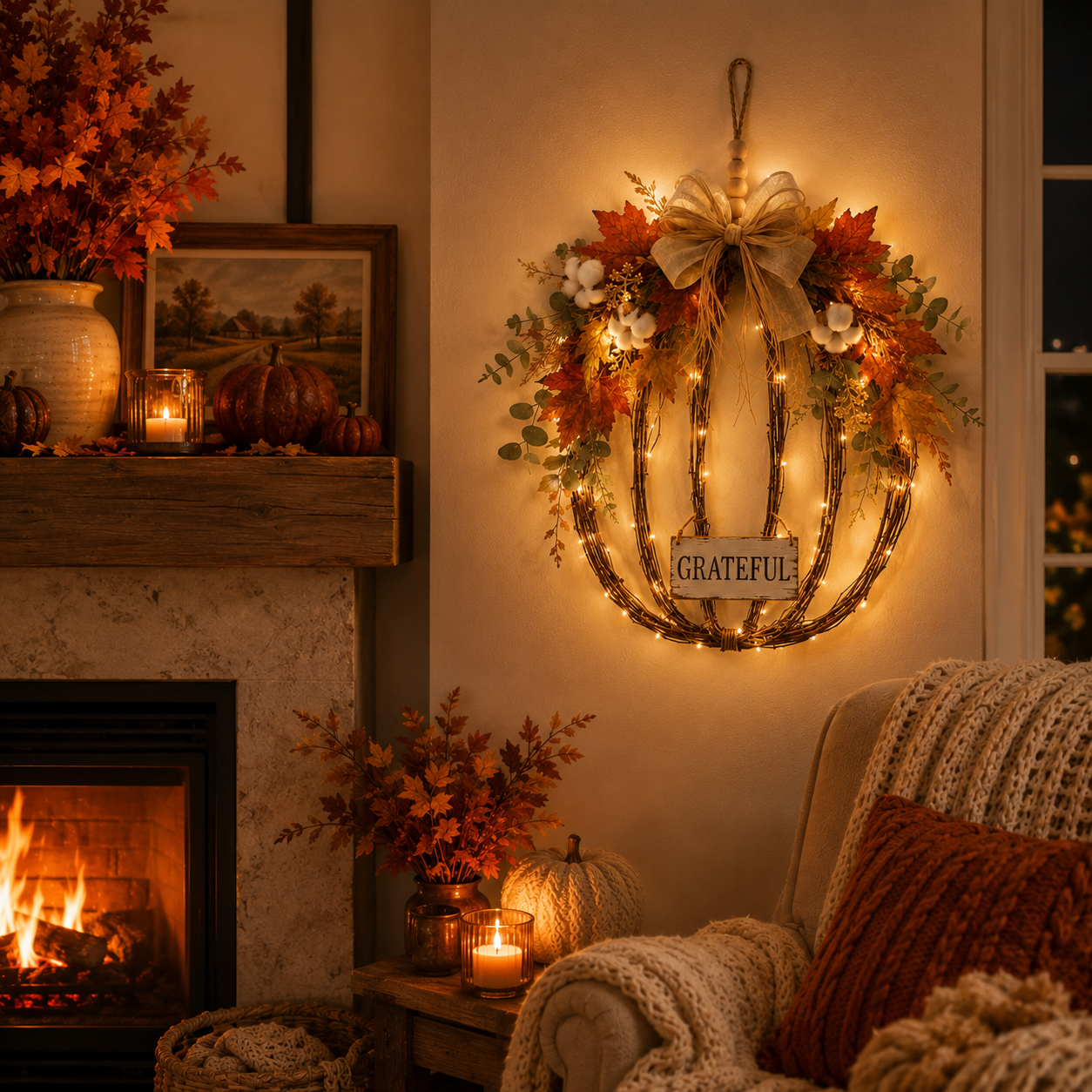 Fall Pumpkin Door Hanging Decor