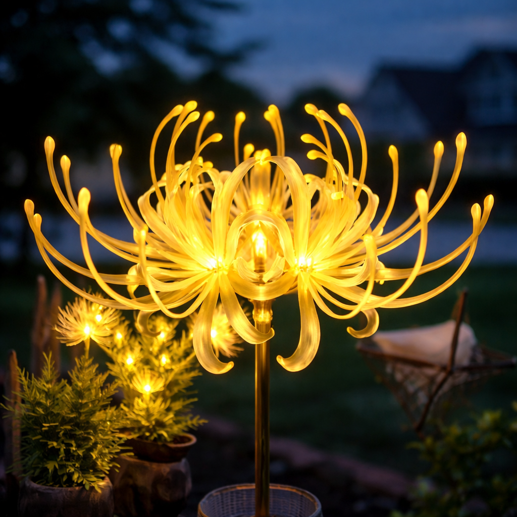 Solar Higanbana Garden Stake Light – Outdoor Garden Decor with Warm Glow