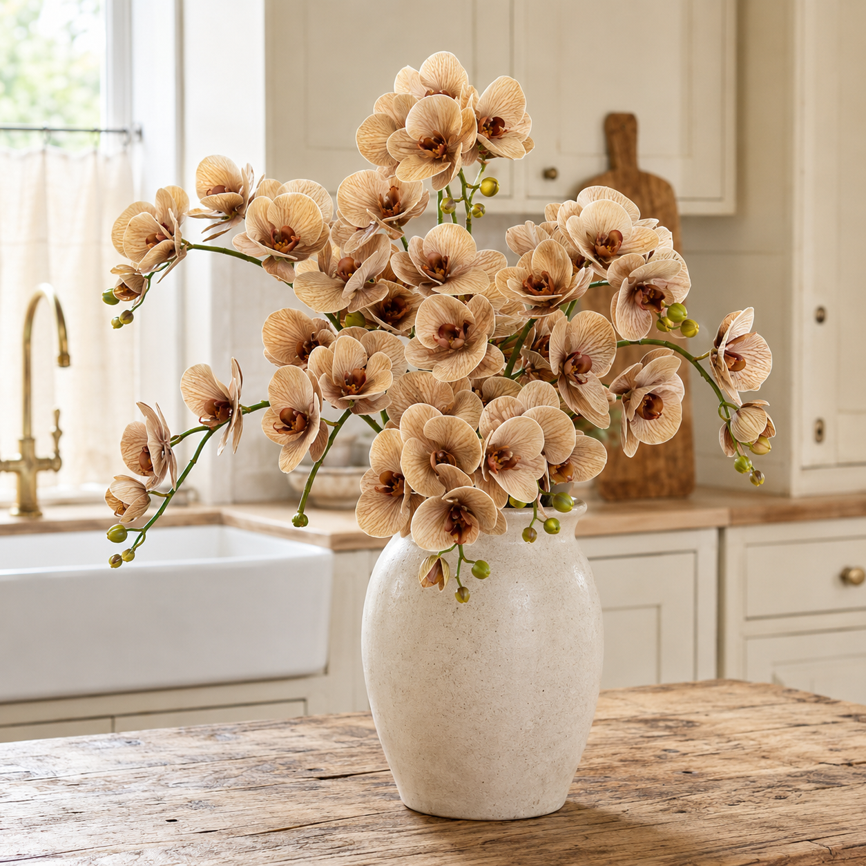 Artificial Orchid Flower Stems Set of 2