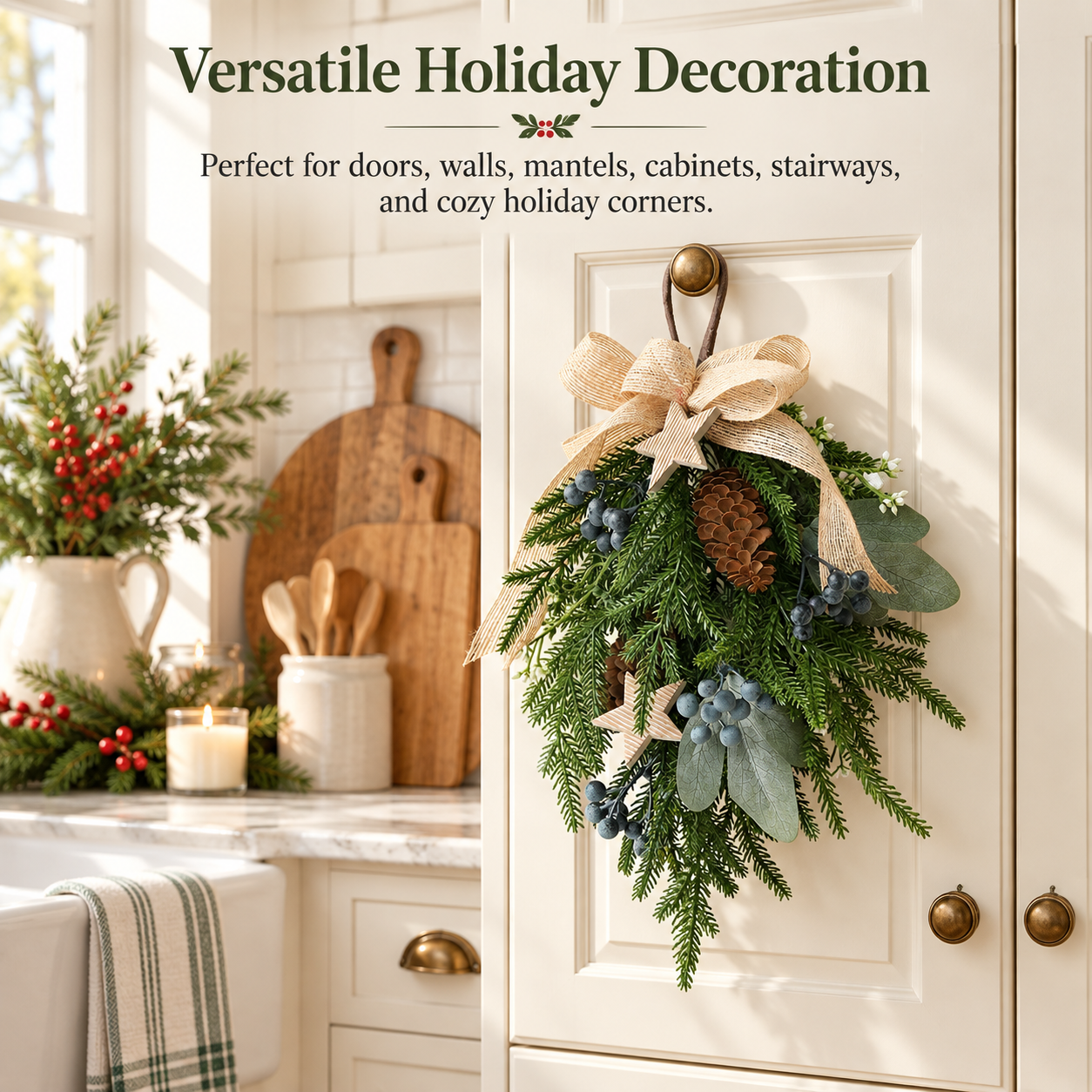 Rustic Christmas Hanging Swag Decor