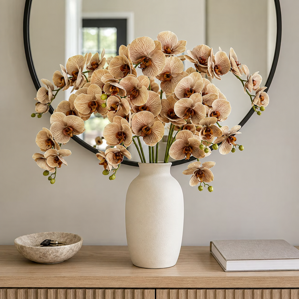 Artificial Orchid Flower Stems Set of 2