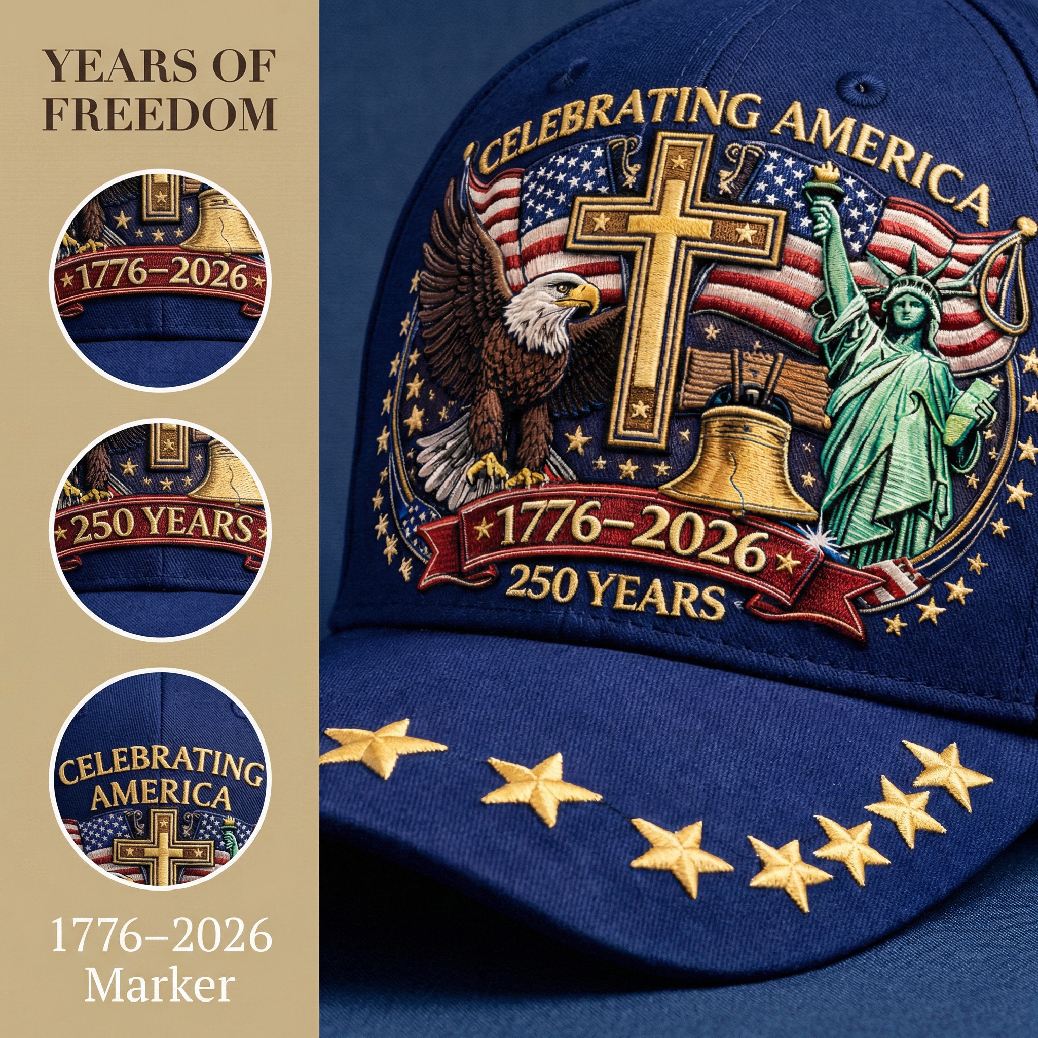Celebrating America 250th Anniversary Baseball Cap (1776–2026)