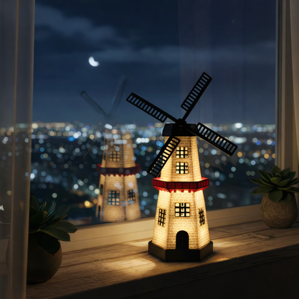 Solar Windmill Lighthouse Garden Light 